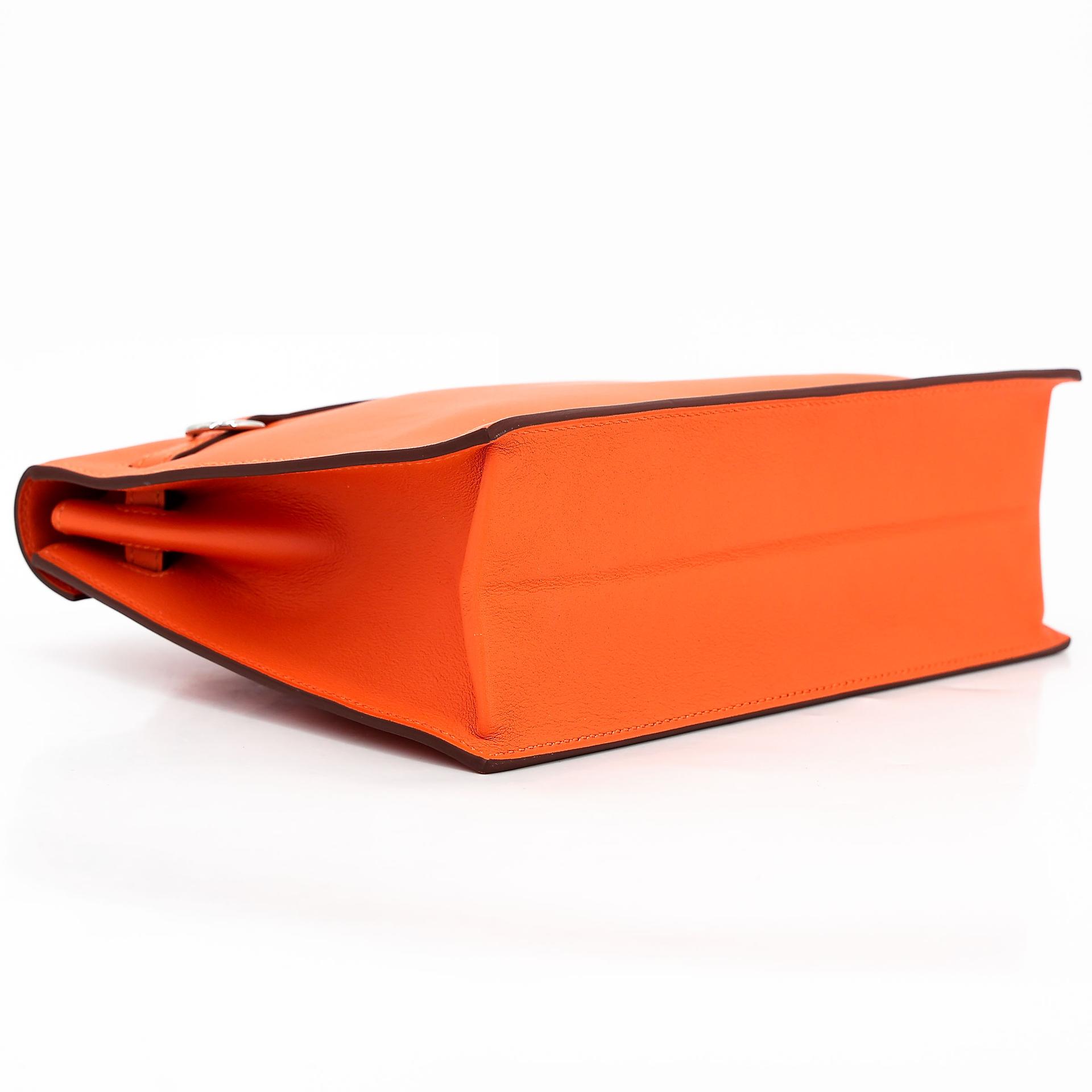 Brand New ( Rank N ) HERMÈS Kelly Danse Orange (93) Swift Palladium hardware W (2024) - 6