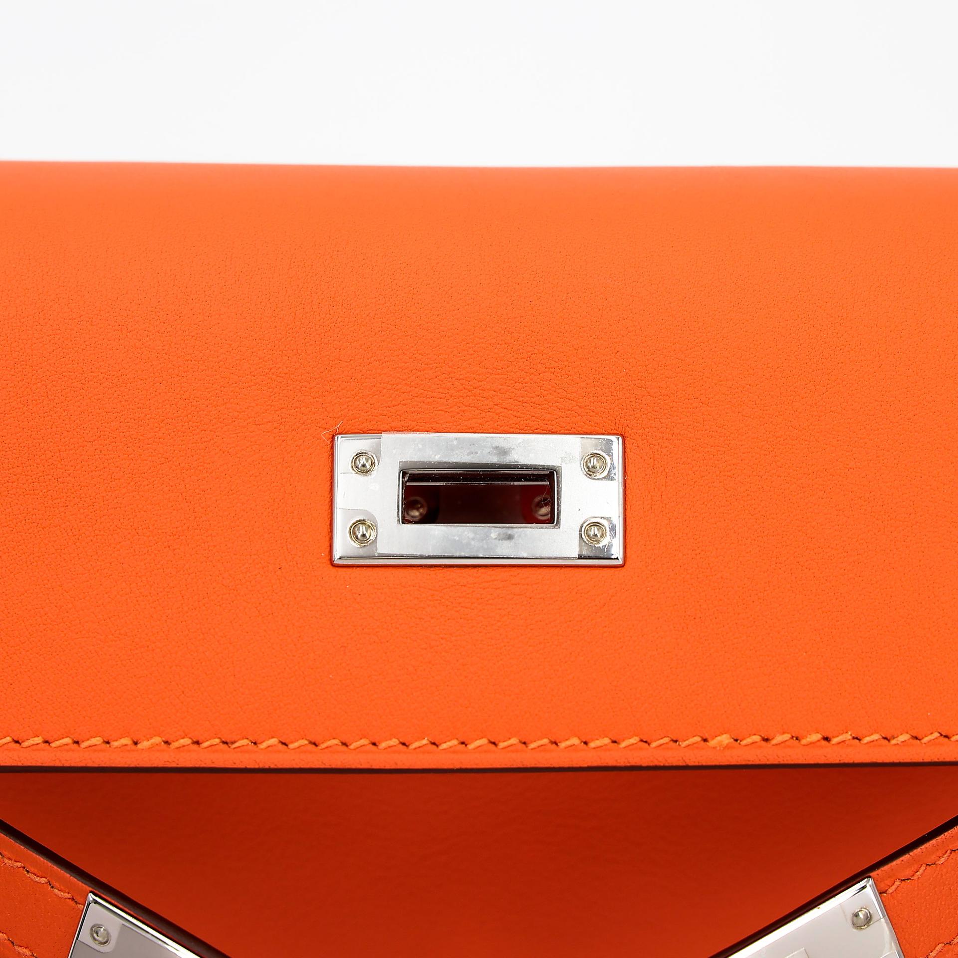 Brand New ( Rank N ) HERMÈS Kelly Danse Orange (93) Swift Palladium hardware W (2024) - 8