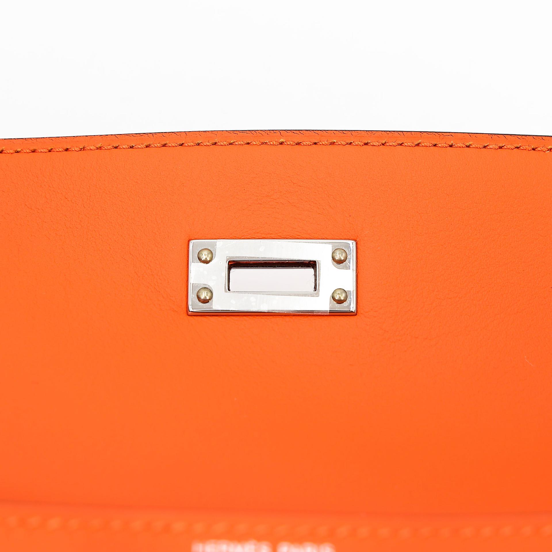 Brand New ( Rank N ) HERMÈS Kelly Danse Orange (93) Swift Palladium hardware W (2024) - 9