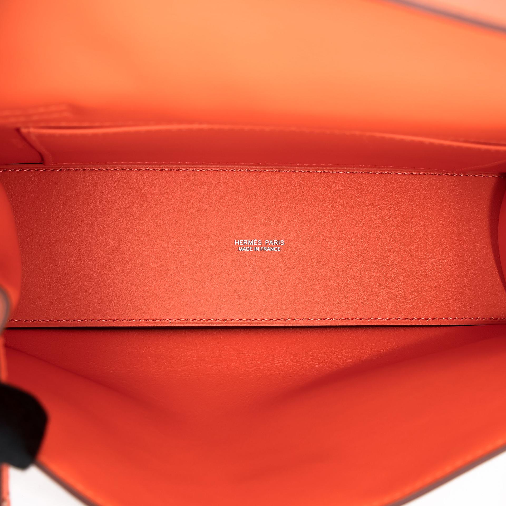Brand New ( Rank N ) HERMÈS Kelly Danse Orange (93) Swift Palladium hardware W (2024) - 14