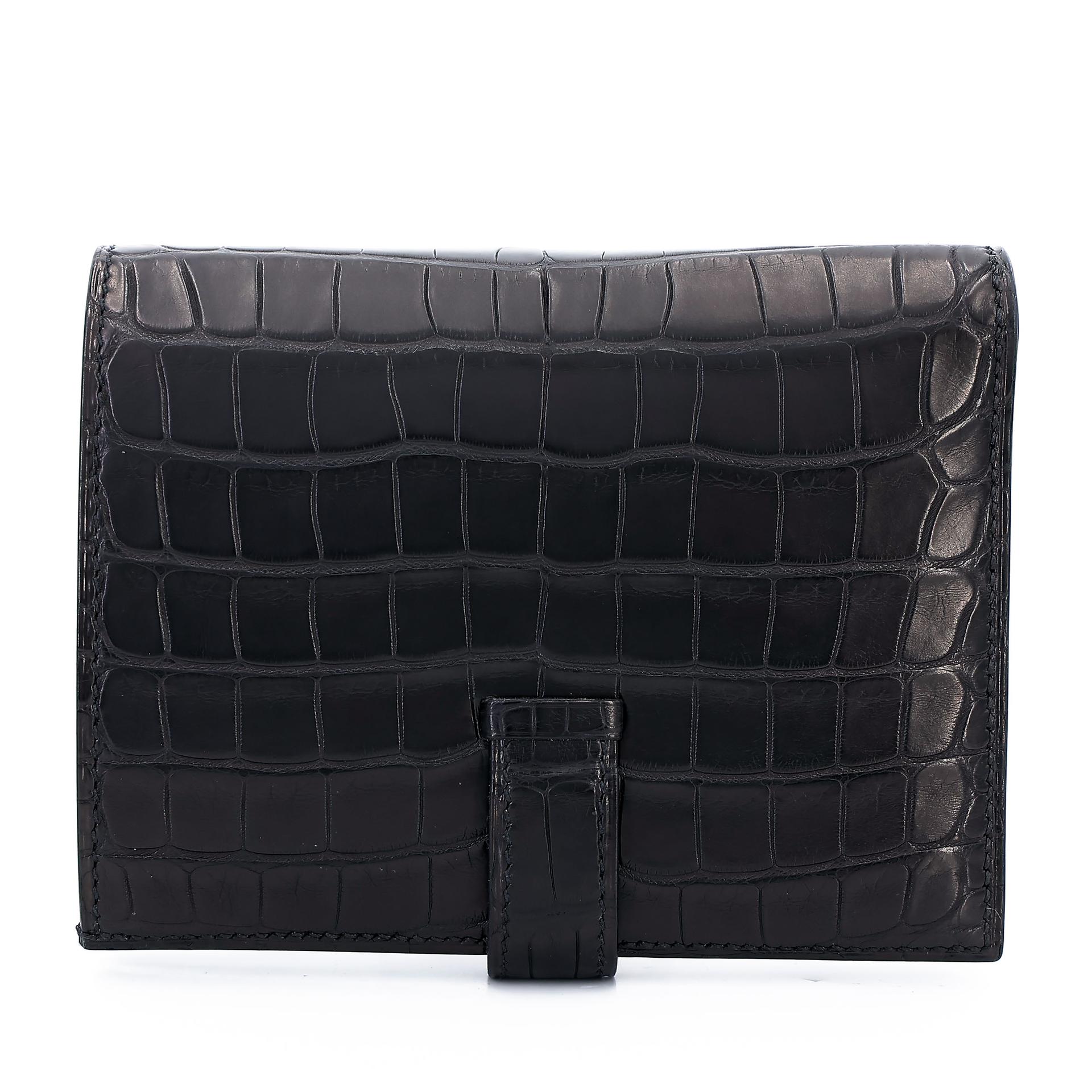 Brand New ( Rank N ) HERMÈS Bearn Compact wallet Noir (89) Matte Alligator Gold hardware Z (2021) - 2