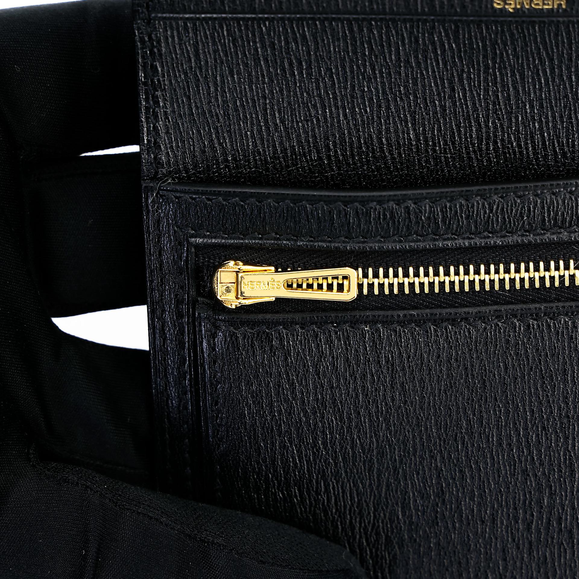 Brand New ( Rank N ) HERMÈS Bearn Compact wallet Noir (89) Matte Alligator Gold hardware Z (2021) - 10