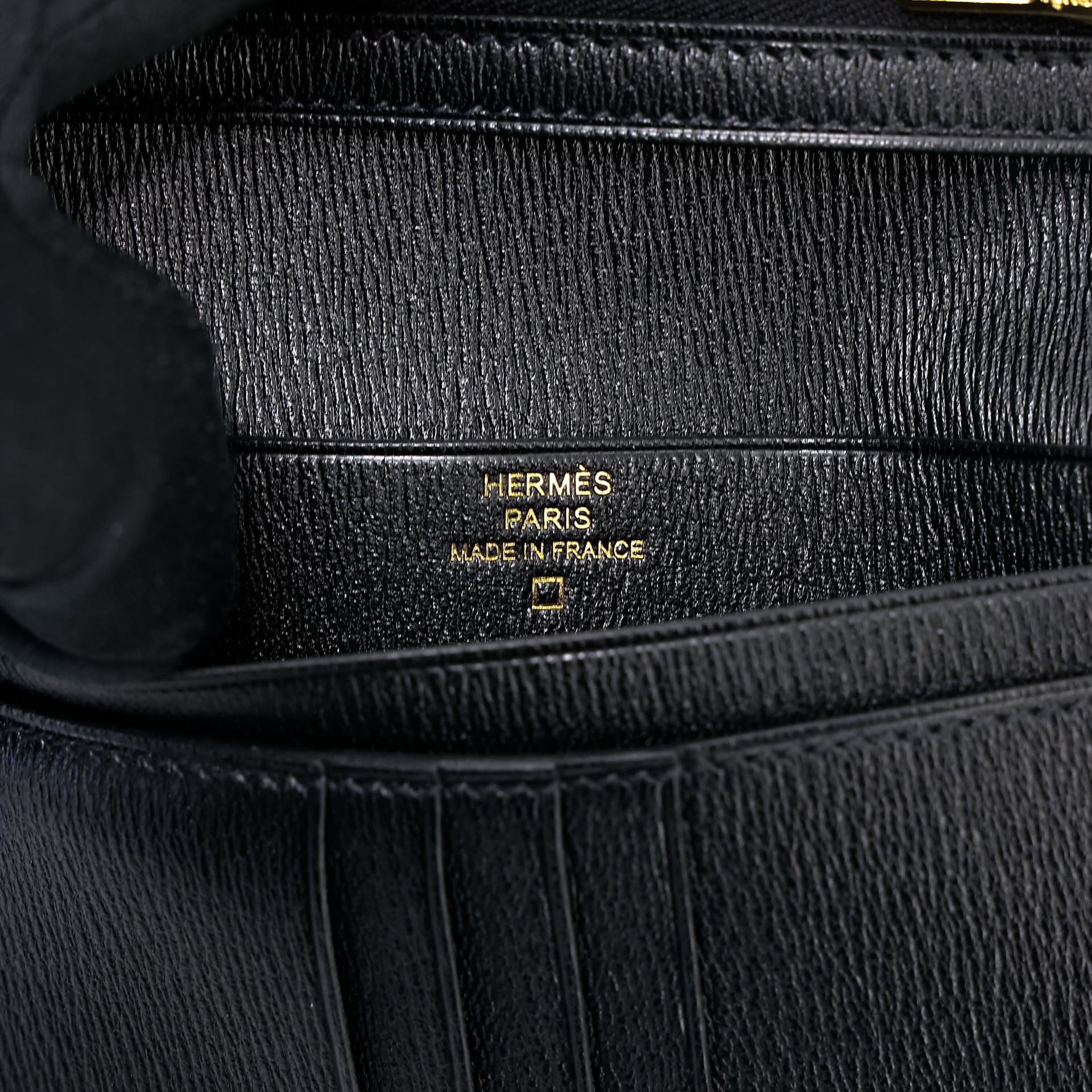 Brand New ( Rank N ) HERMÈS Bearn Compact wallet Noir (89) Matte Alligator Gold hardware Z (2021) - 11