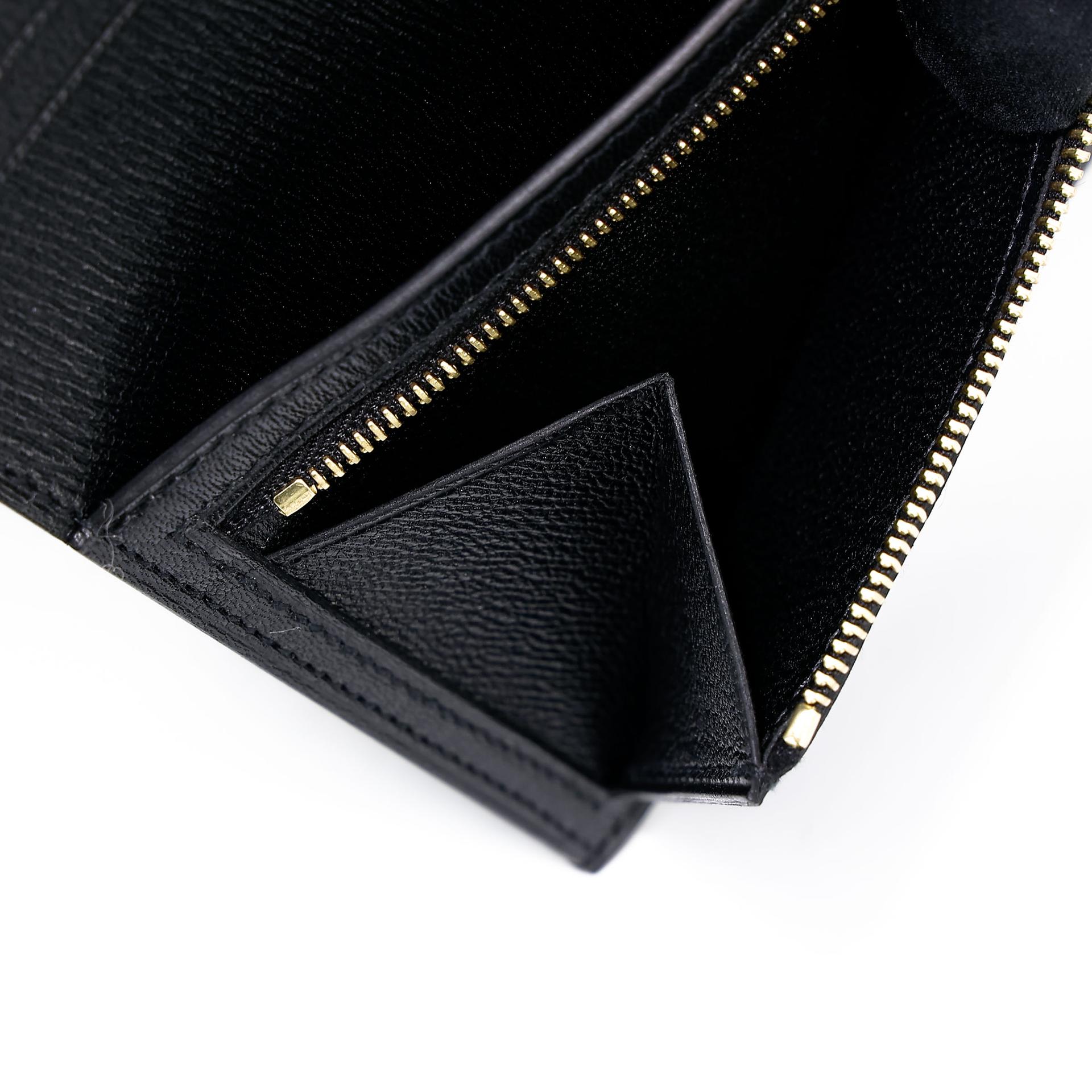 Brand New ( Rank N ) HERMÈS Bearn Compact wallet Noir (89) Matte Alligator Gold hardware Z (2021) - 13
