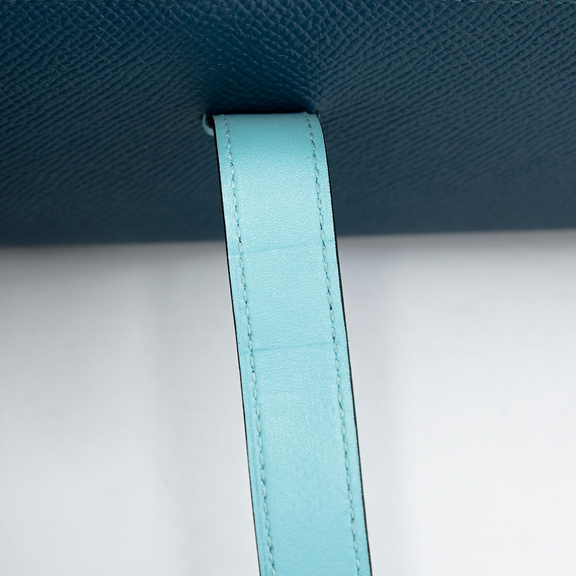Very Good ( Rank A) HERMÈS Bearn Souffle wallet Colvert (1P) Bleu Atoll (3P) Epsom Tadelakt Palladium hardware X (2016) - 11