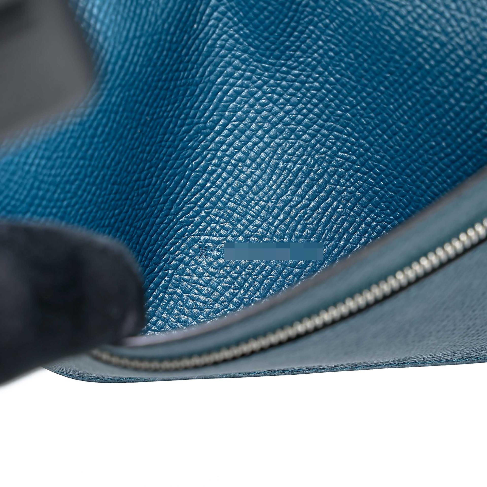 Very Good ( Rank A) HERMÈS Bearn Souffle wallet Colvert (1P) Bleu Atoll (3P) Epsom Tadelakt Palladium hardware X (2016) - 14