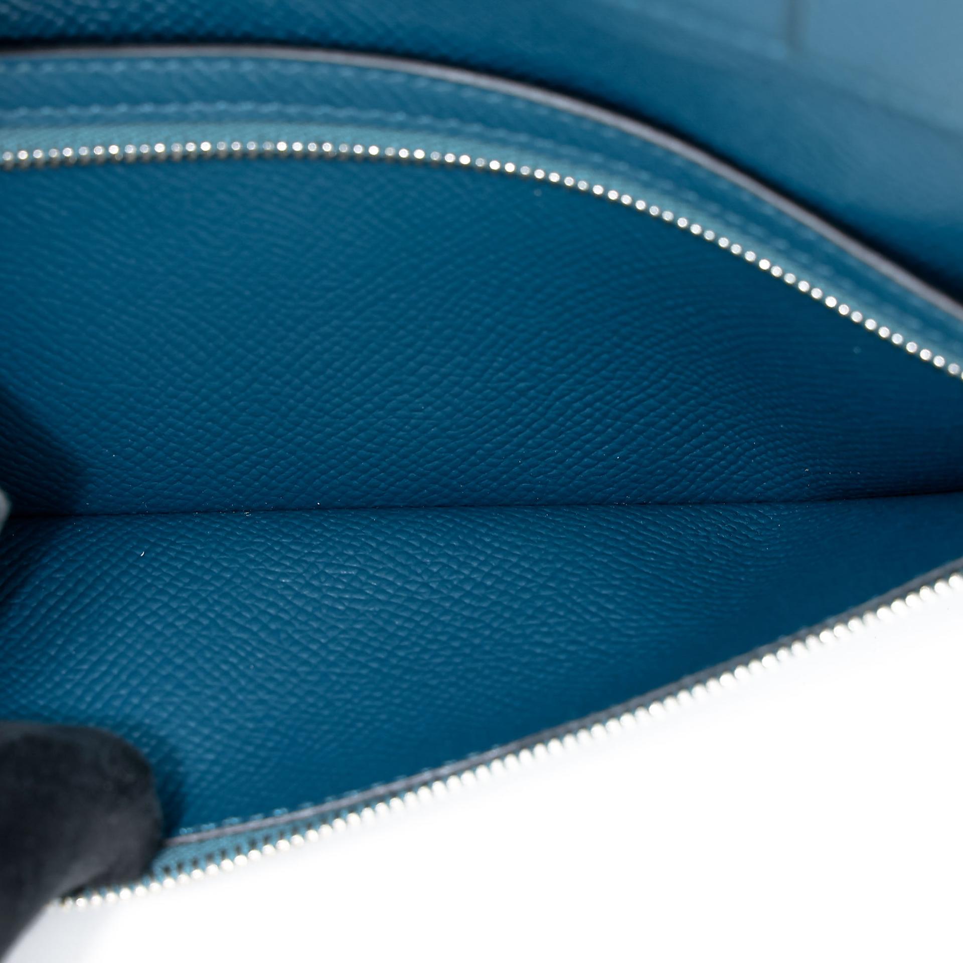 Very Good ( Rank A) HERMÈS Bearn Souffle wallet Colvert (1P) Bleu Atoll (3P) Epsom Tadelakt Palladium hardware X (2016) - 23