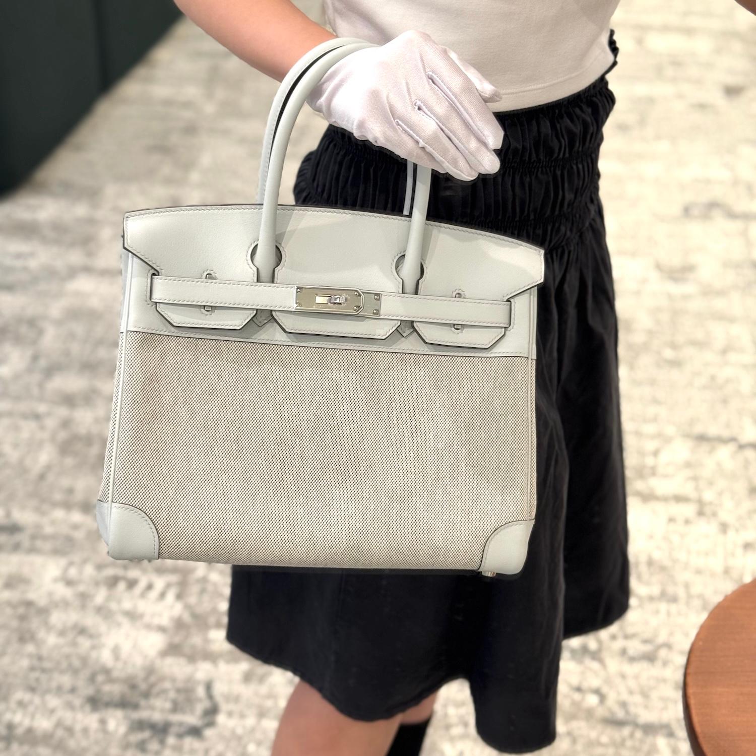 Brand New ( Rank N ) HERMÈS Birkin 30 Gris Platine (N4) Canvas Swift Palladium hardware K (2025) - 3