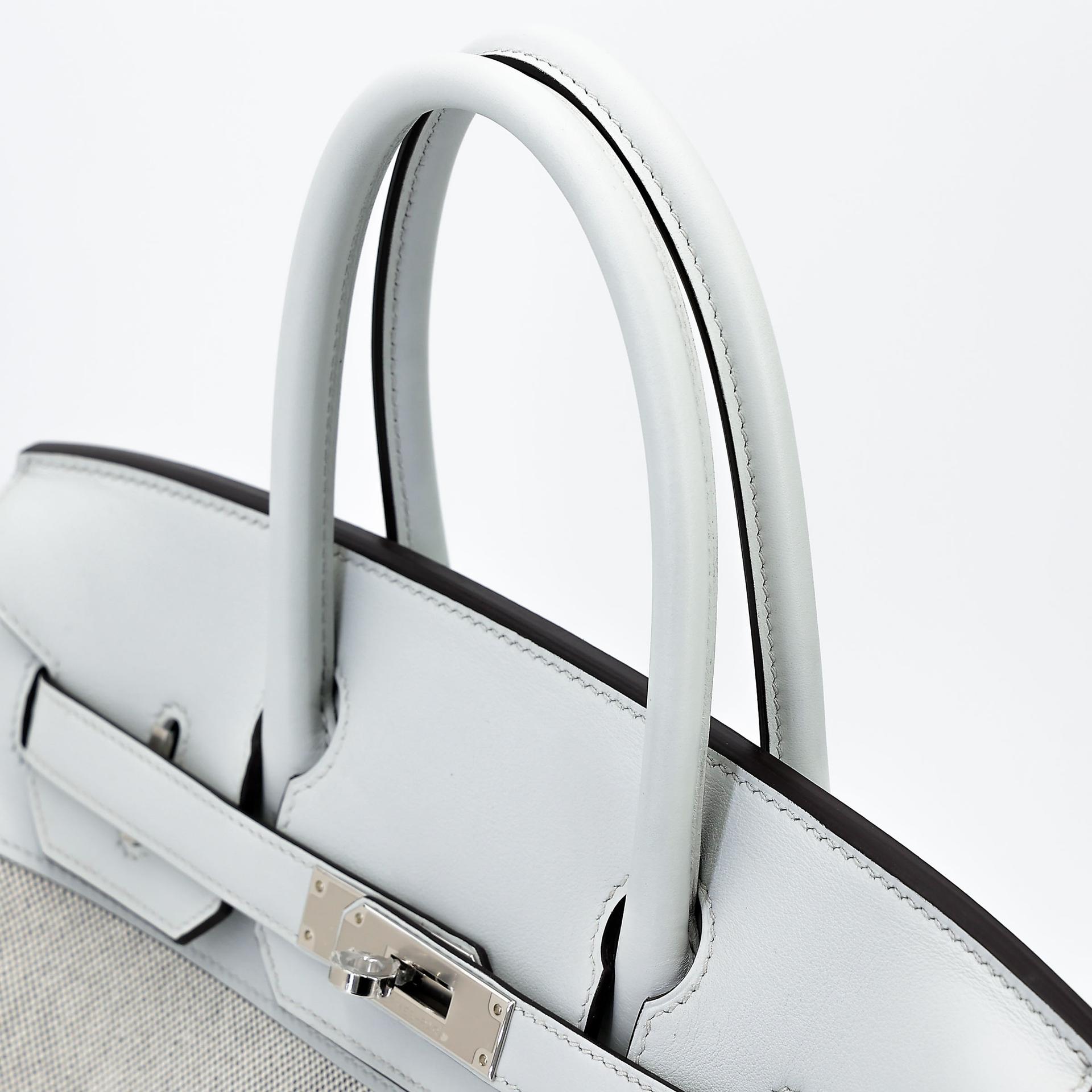Brand New ( Rank N ) HERMÈS Birkin 30 Gris Platine (N4) Canvas Swift Palladium hardware K (2025) - 4