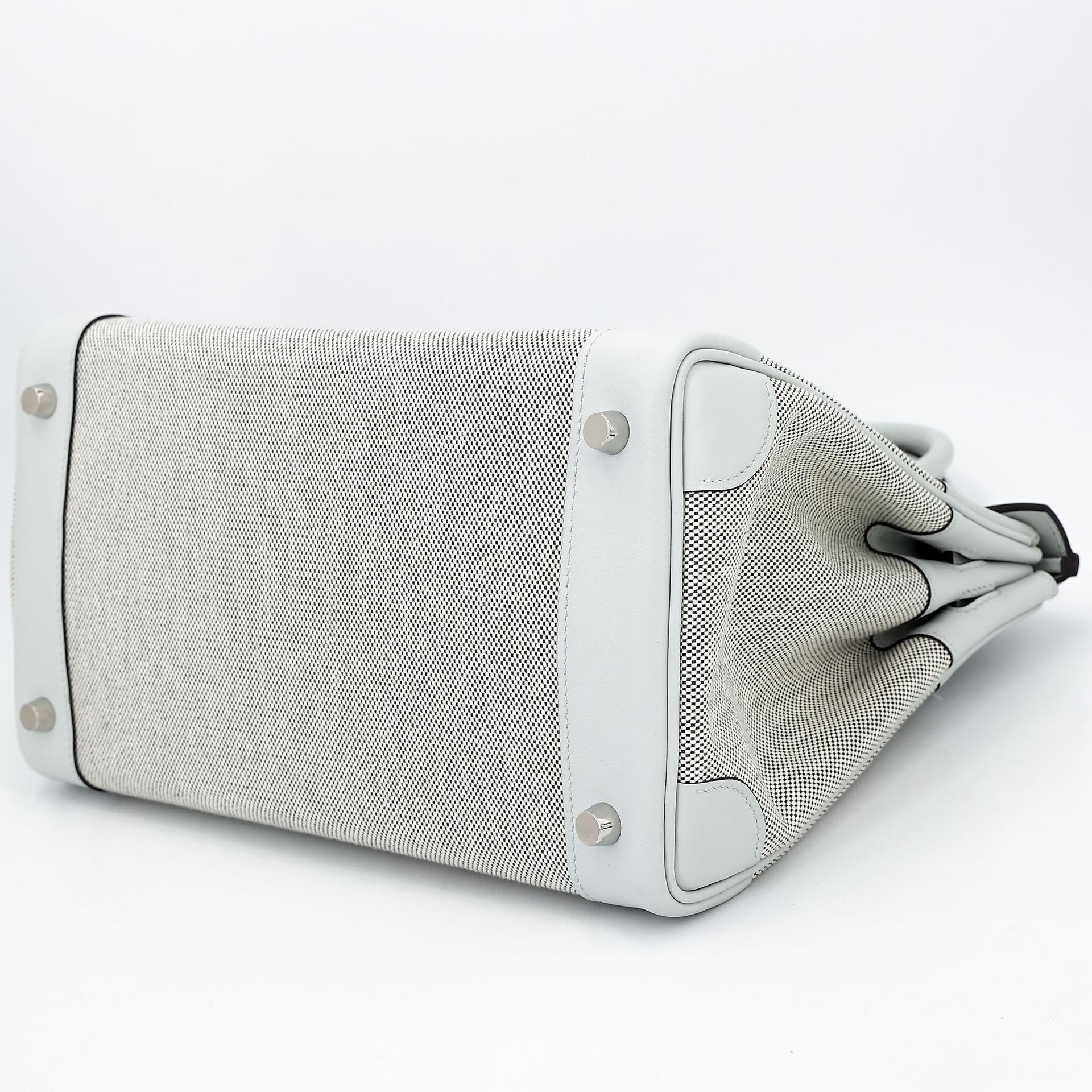 Brand New ( Rank N ) HERMÈS Birkin 30 Gris Platine (N4) Canvas Swift Palladium hardware K (2025) - 5