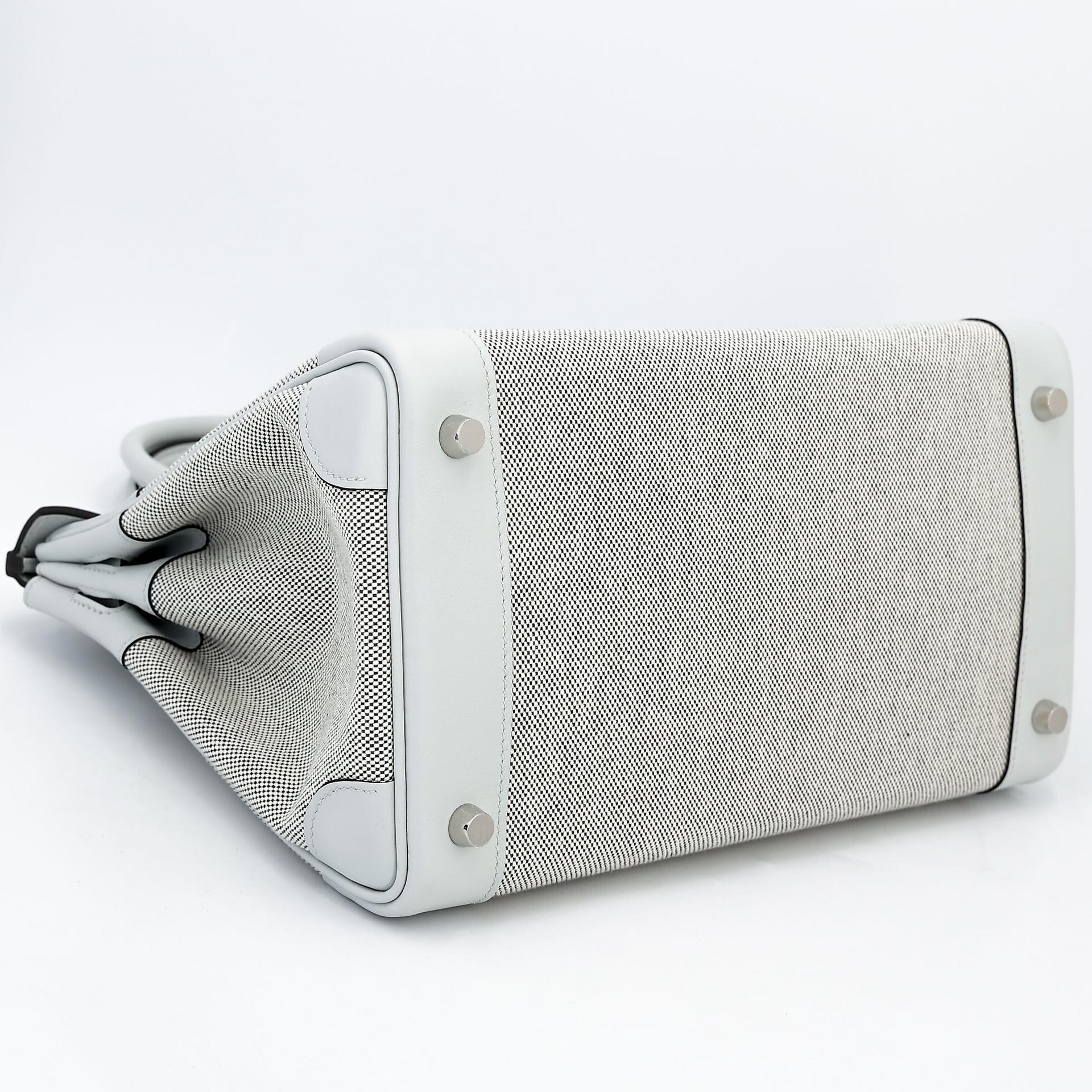 Brand New ( Rank N ) HERMÈS Birkin 30 Gris Platine (N4) Canvas Swift Palladium hardware K (2025) - 6