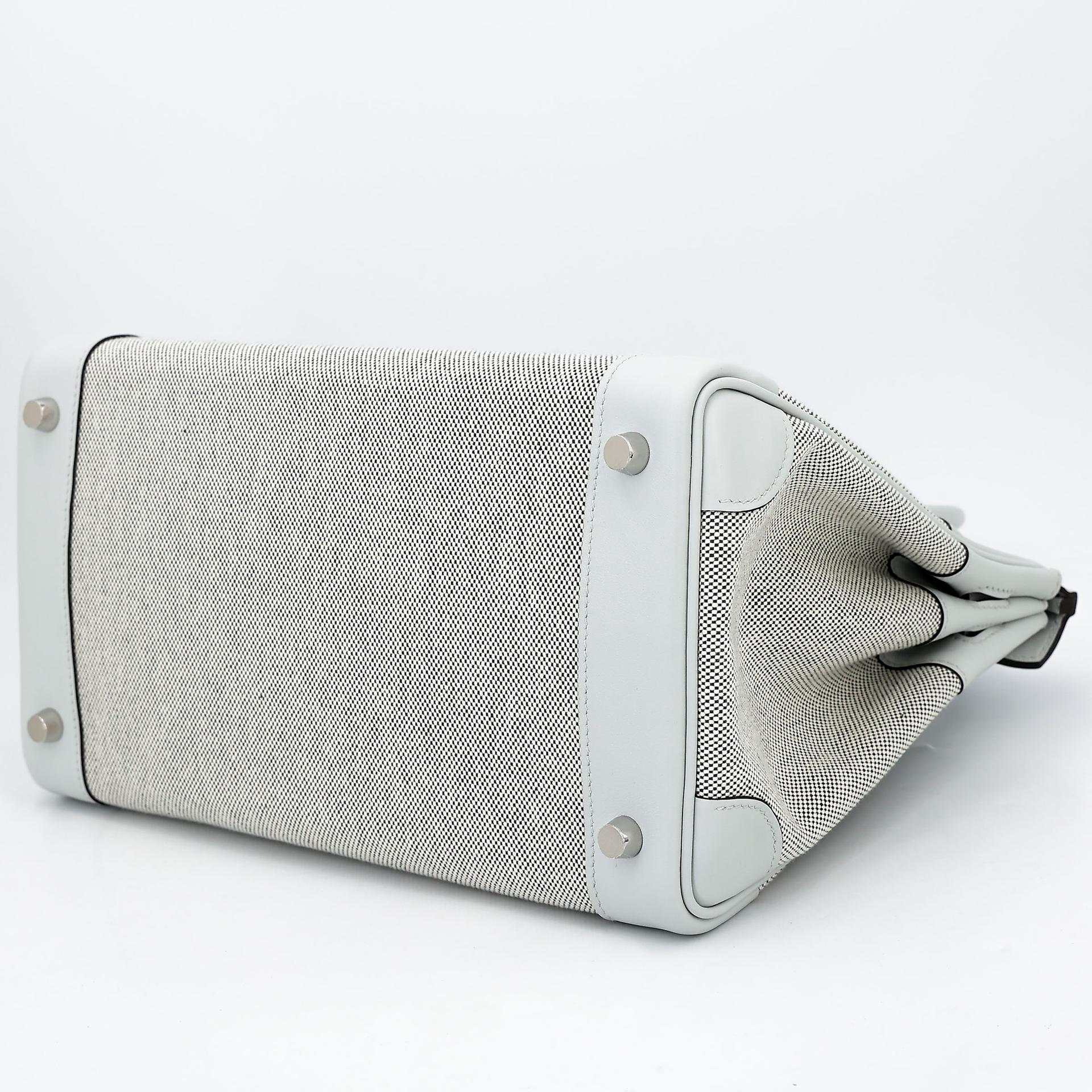 Brand New ( Rank N ) HERMÈS Birkin 30 Gris Platine (N4) Canvas Swift Palladium hardware K (2025) - 7