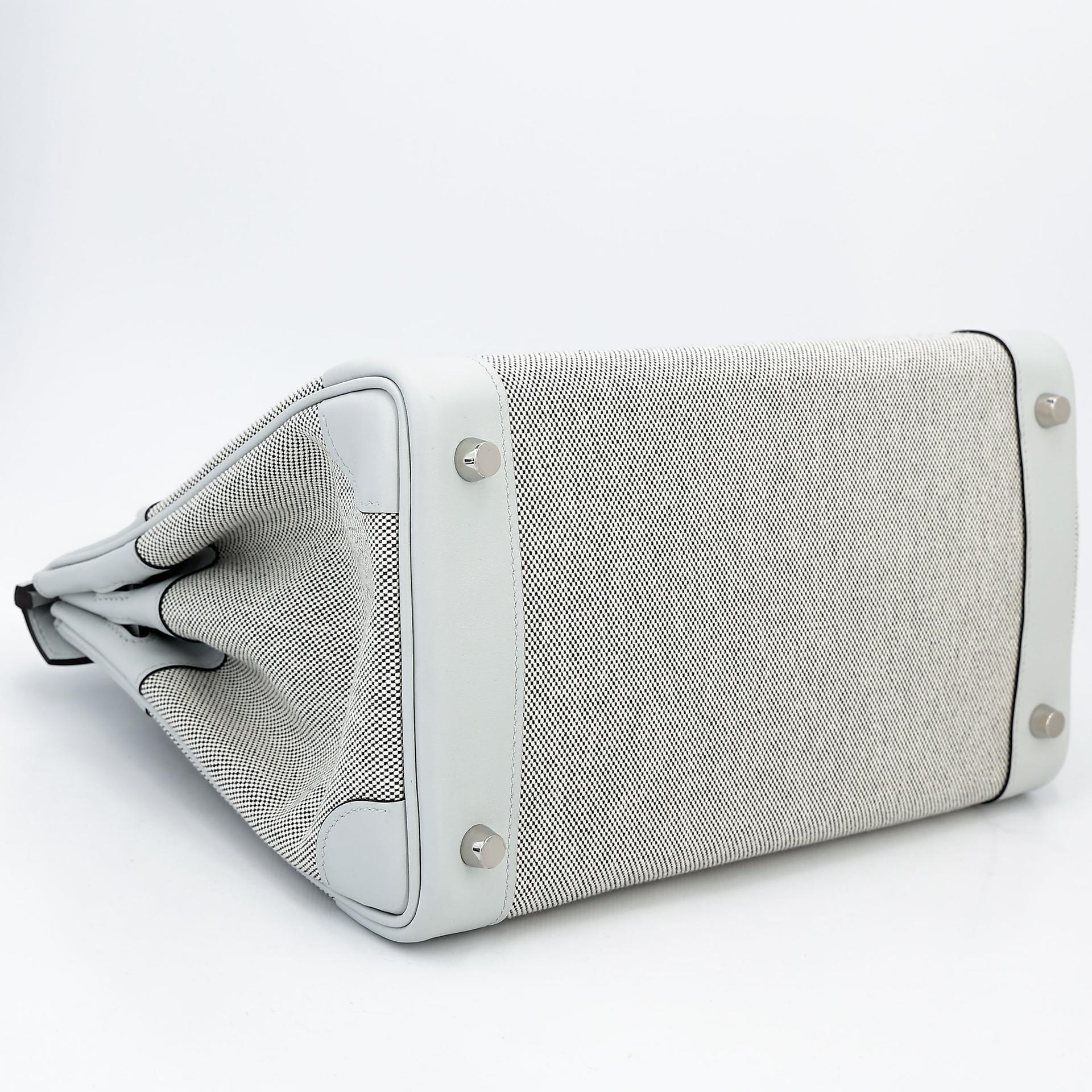 Brand New ( Rank N ) HERMÈS Birkin 30 Gris Platine (N4) Canvas Swift Palladium hardware K (2025) - 8