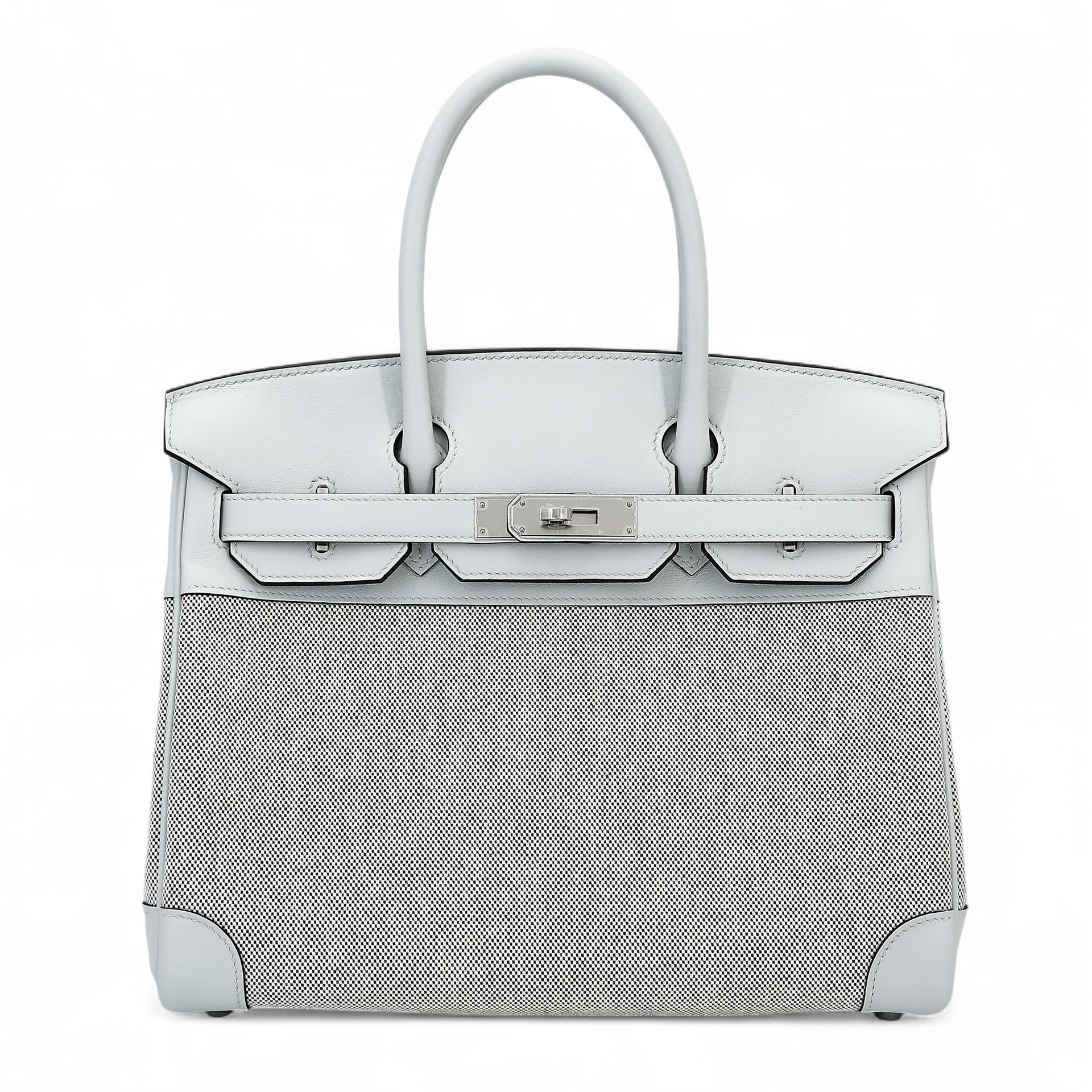 Brand New ( Rank N ) HERMÈS Birkin 30 Gris Platine (N4) Canvas Swift Palladium hardware K (2025) - 1