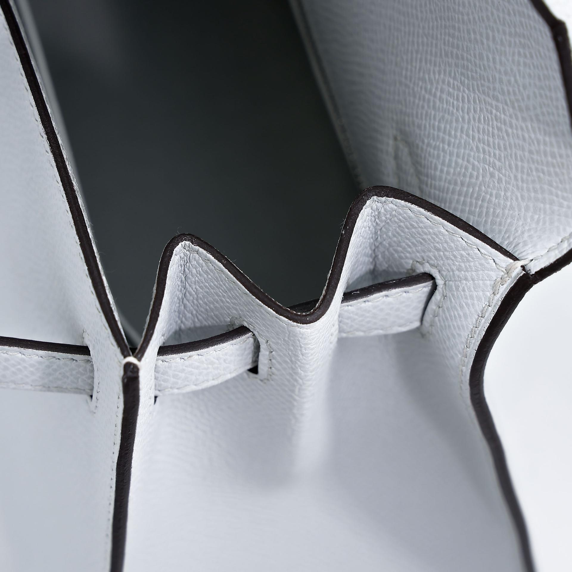 Excellent ( Rank SA ) HERMÈS Kelly 25 Sellier Gris Platine (N4) Epsom Electrum hardware W (2024) - 17