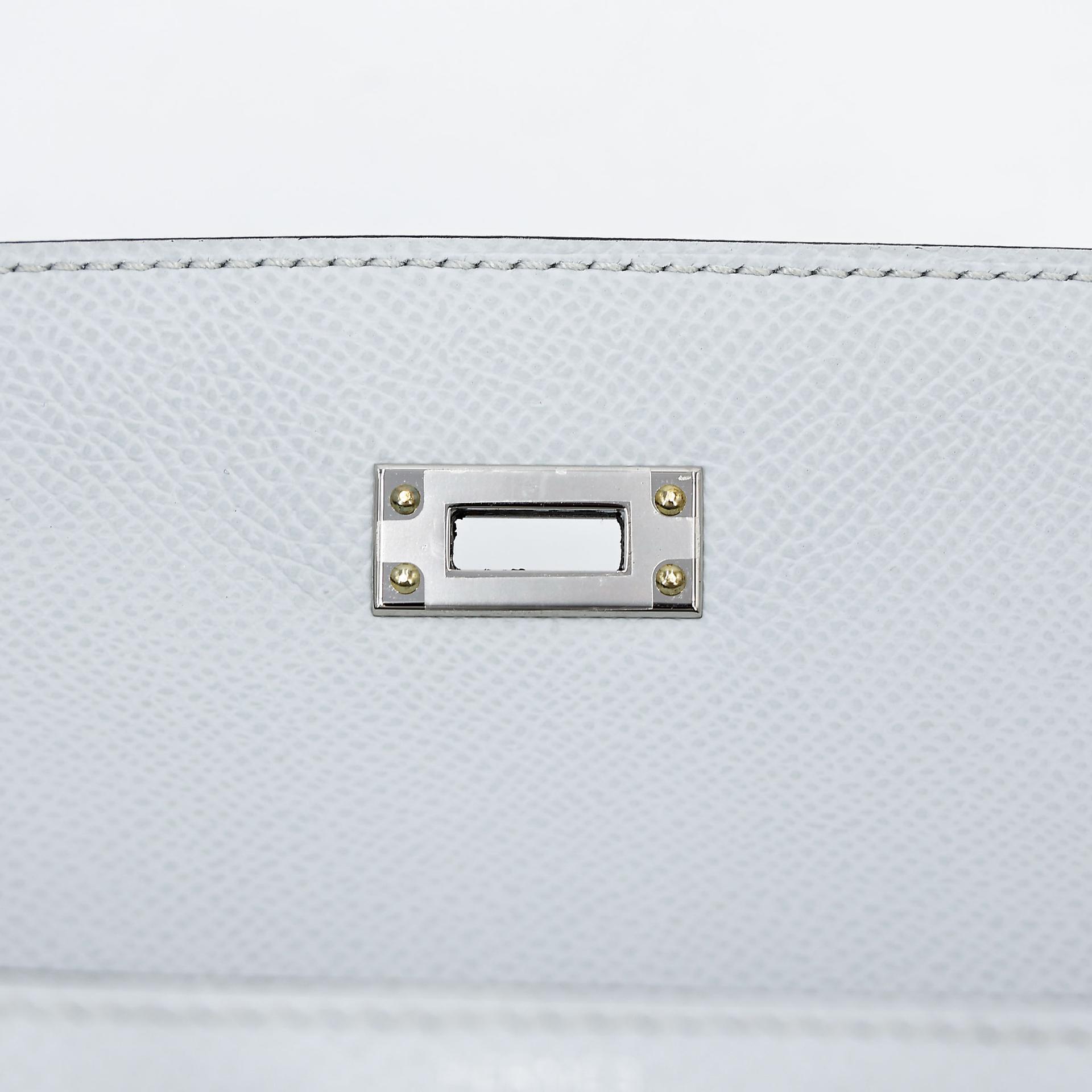 Excellent ( Rank SA ) HERMÈS Kelly 25 Sellier Gris Platine (N4) Epsom Electrum hardware W (2024) - 13