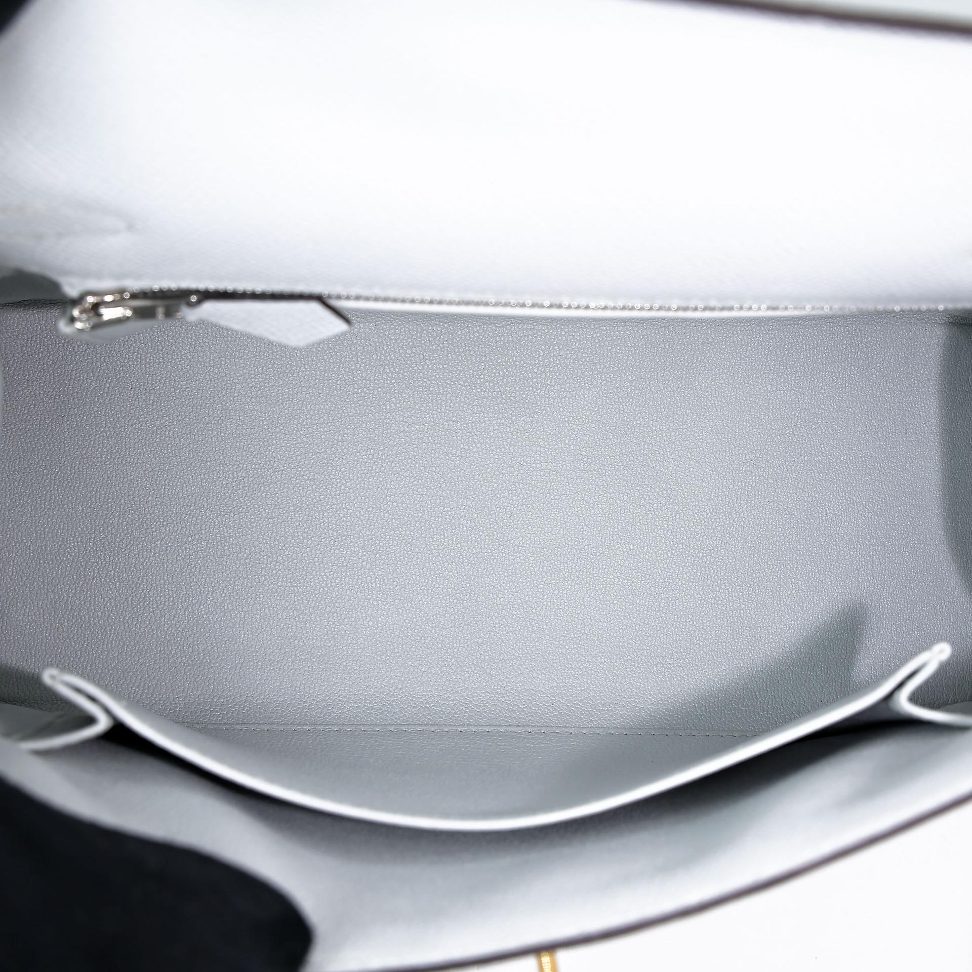 Excellent ( Rank SA ) HERMÈS Kelly 25 Sellier Gris Platine (N4) Epsom Electrum hardware W (2024) - 19