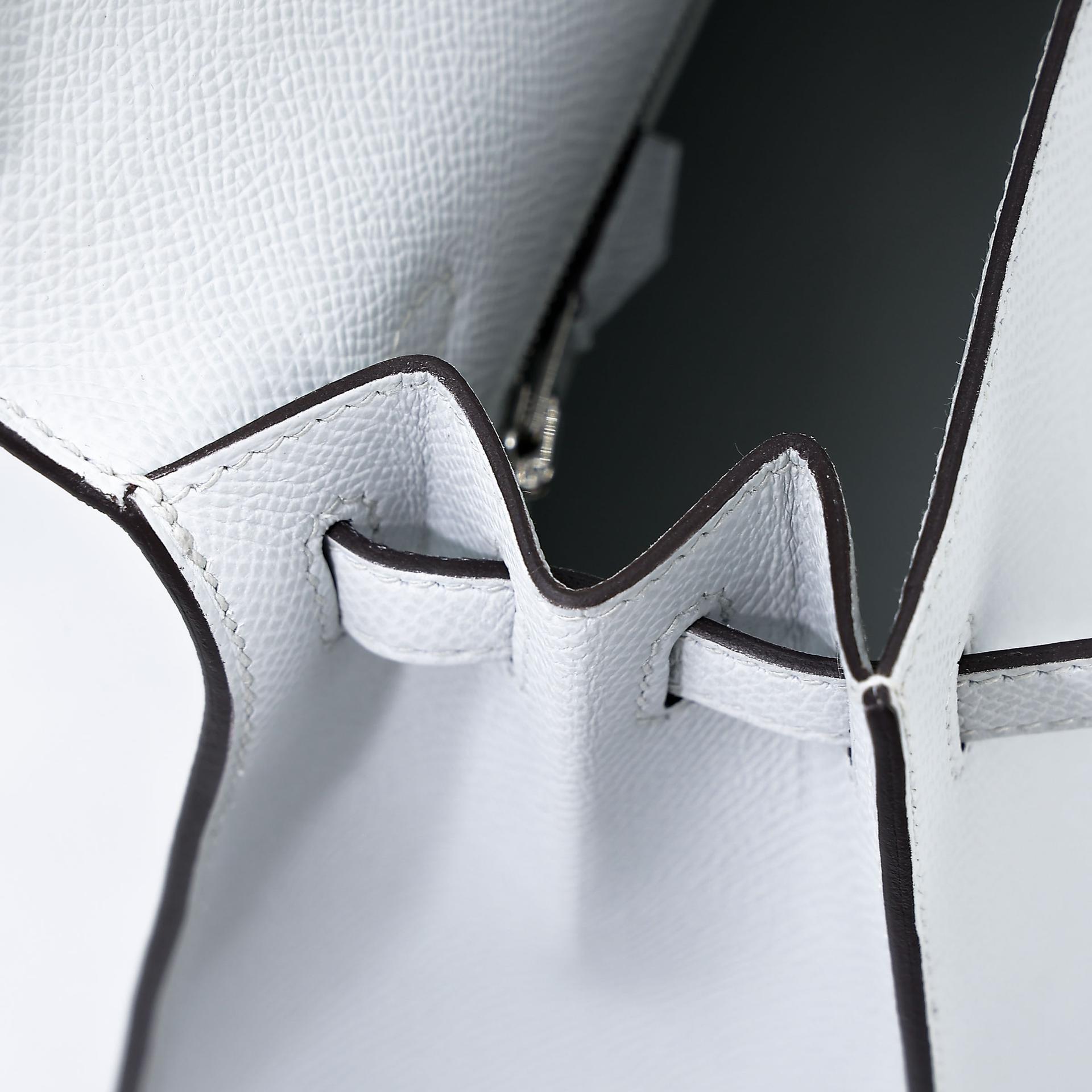 Excellent ( Rank SA ) HERMÈS Kelly 25 Sellier Gris Platine (N4) Epsom Electrum hardware W (2024) - 18