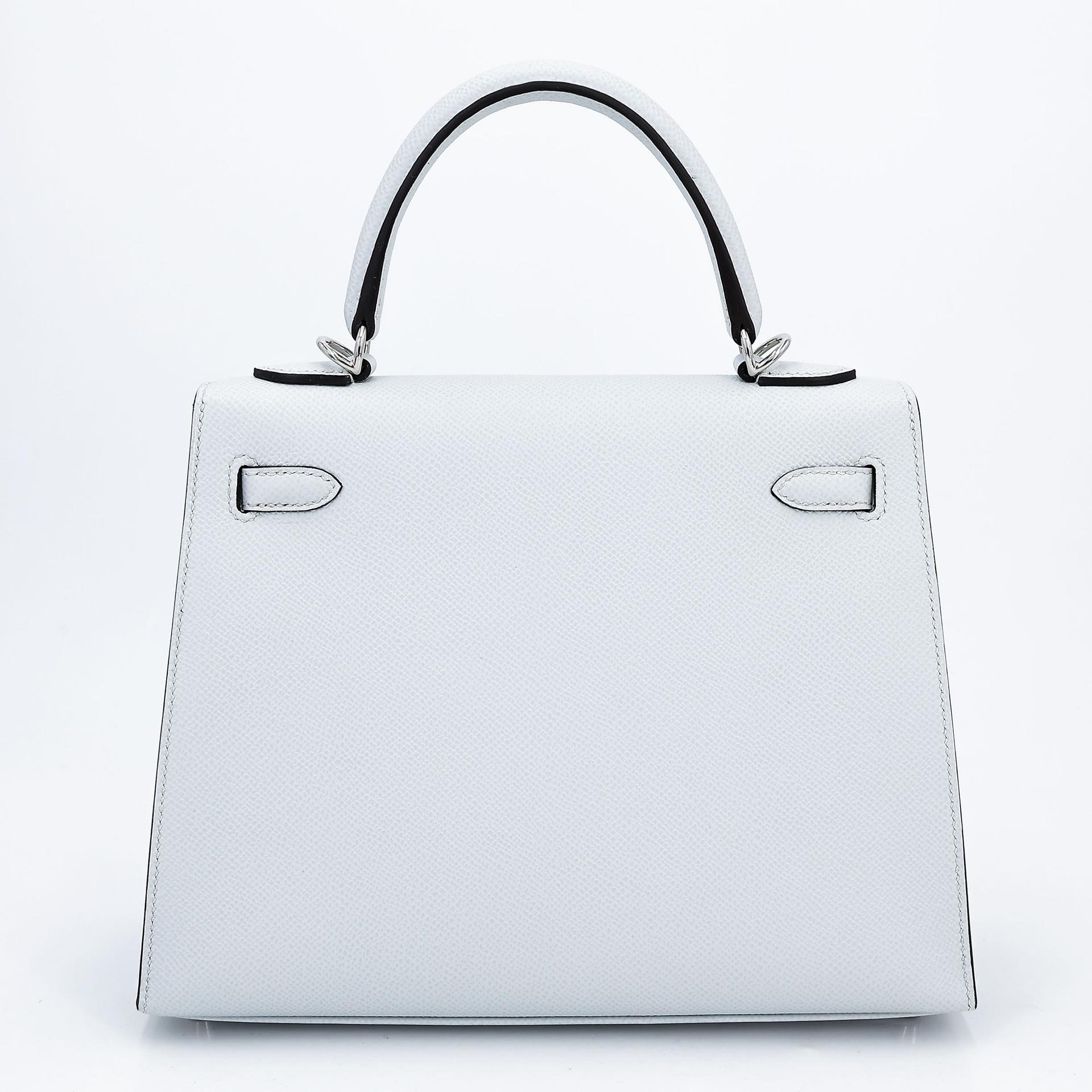 Excellent ( Rank SA ) HERMÈS Kelly 25 Sellier Gris Platine (N4) Epsom Electrum hardware W (2024) - 2