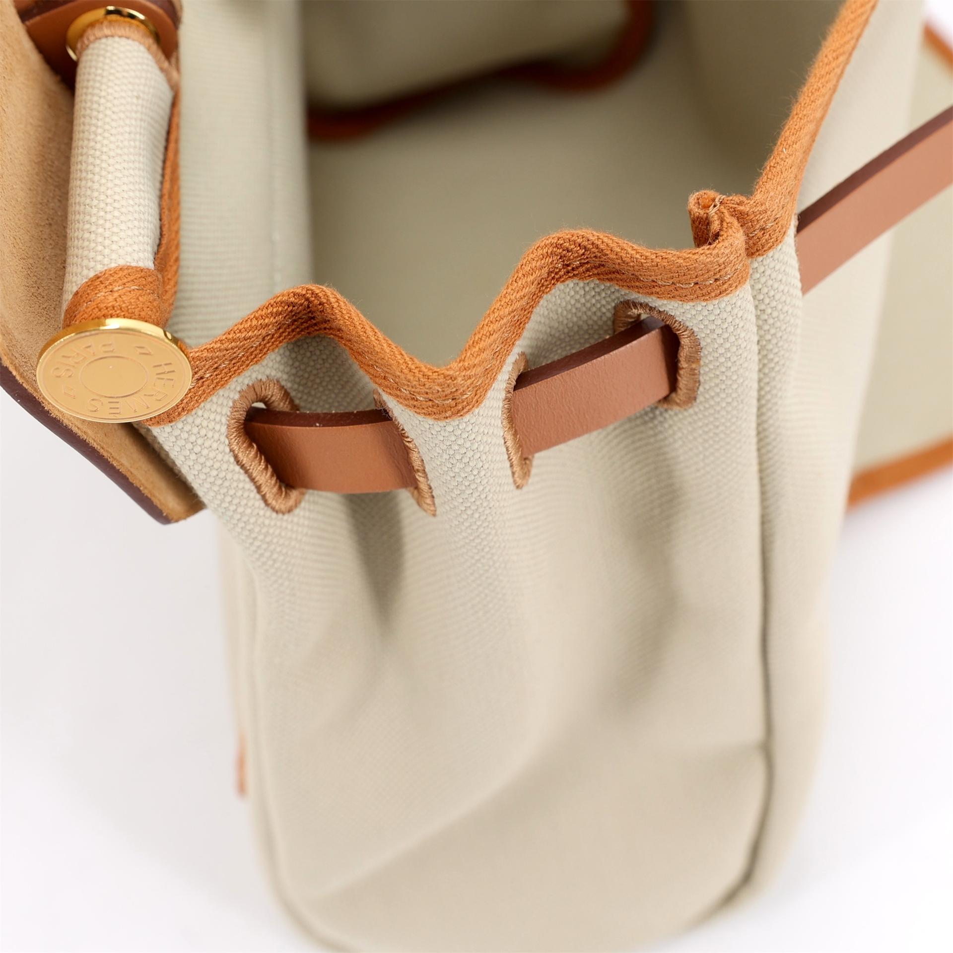 Unused ( Rank NS ) HERMÈS Herbag Zip 31 PM Natural (27) Vache Hunter Canvas Gold hardware Z (2021) - 19