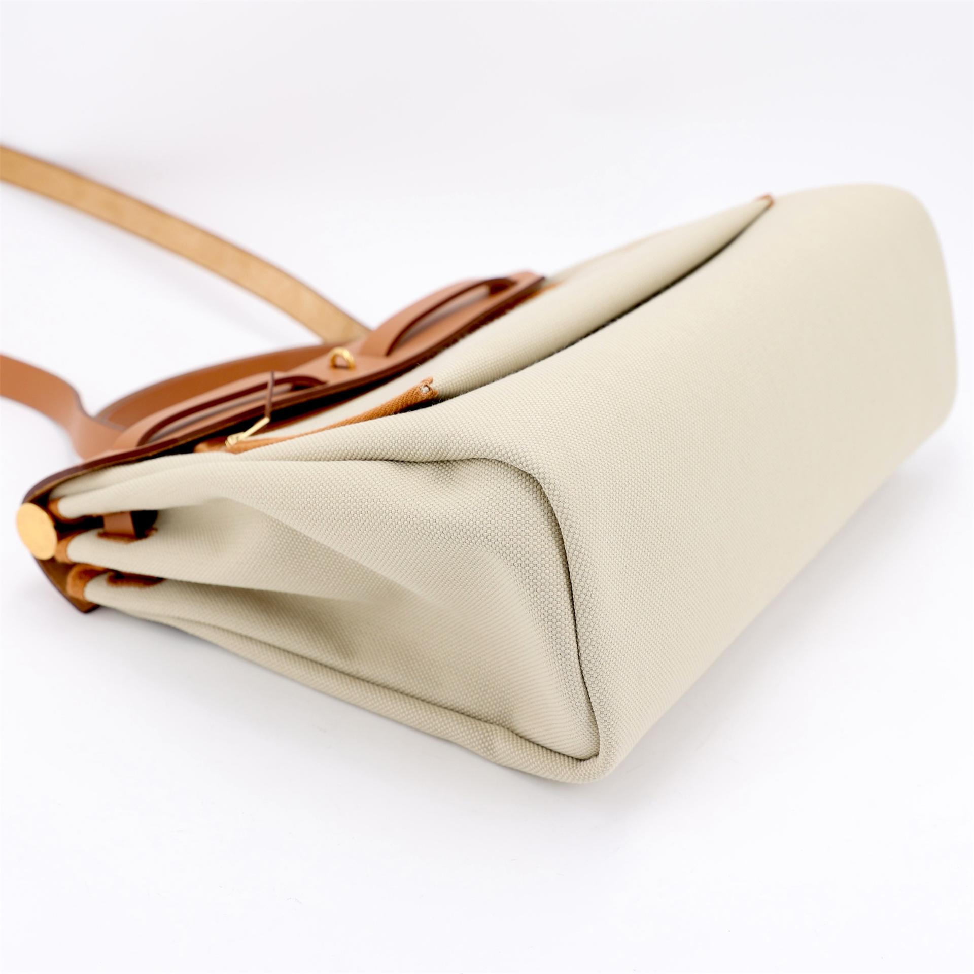 Unused ( Rank NS ) HERMÈS Herbag Zip 31 PM Natural (27) Vache Hunter Canvas Gold hardware Z (2021) - 9