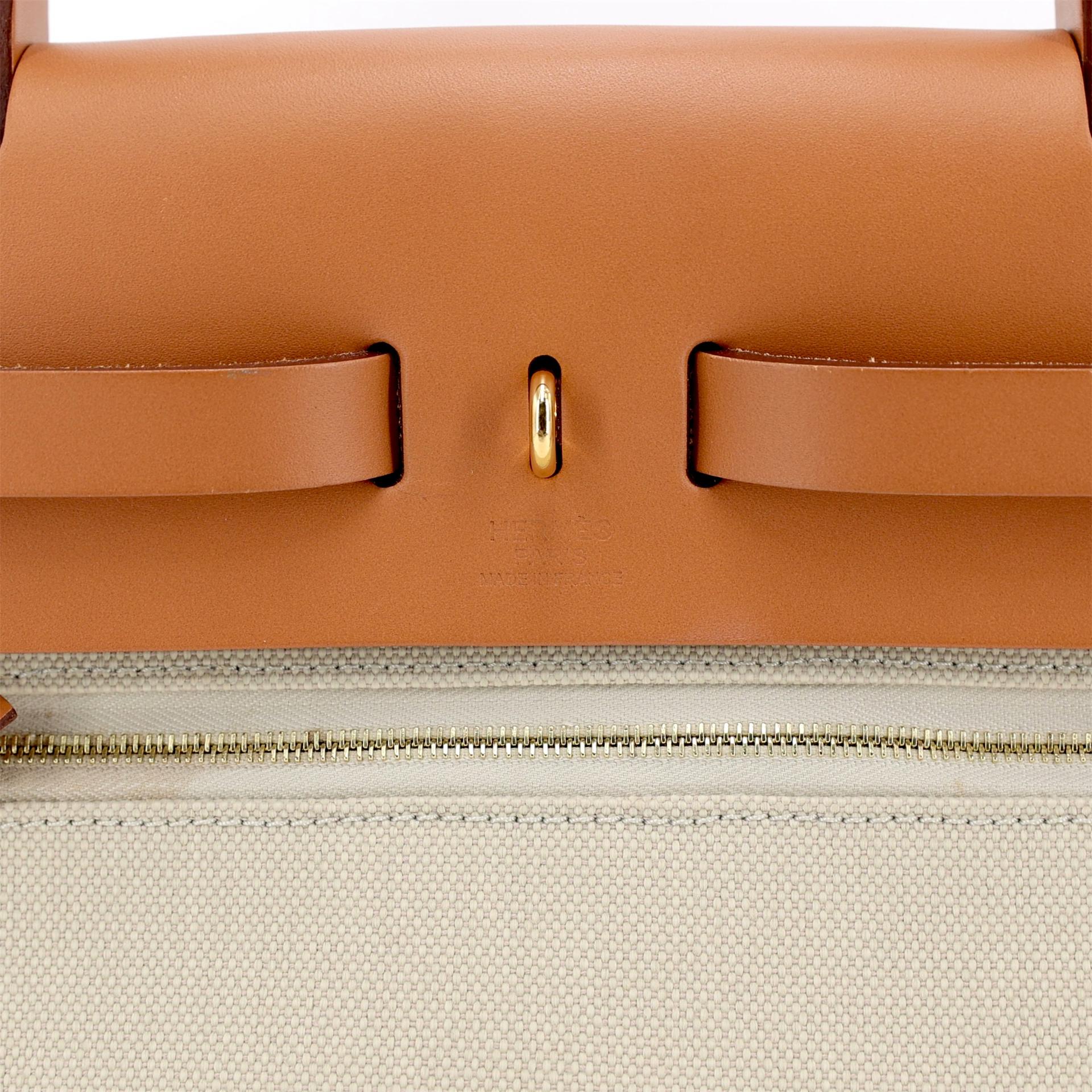 Unused ( Rank NS ) HERMÈS Herbag Zip 31 PM Natural (27) Vache Hunter Canvas Gold hardware Z (2021) - 14