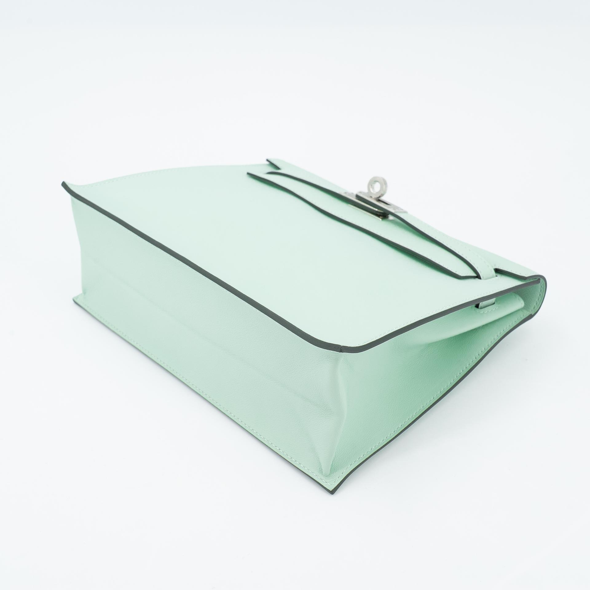 Brand New ( Rank N ) HERMÈS Kelly Danse Vert Peppermint (N3) Swift Palladium hardware K (2025) - 5