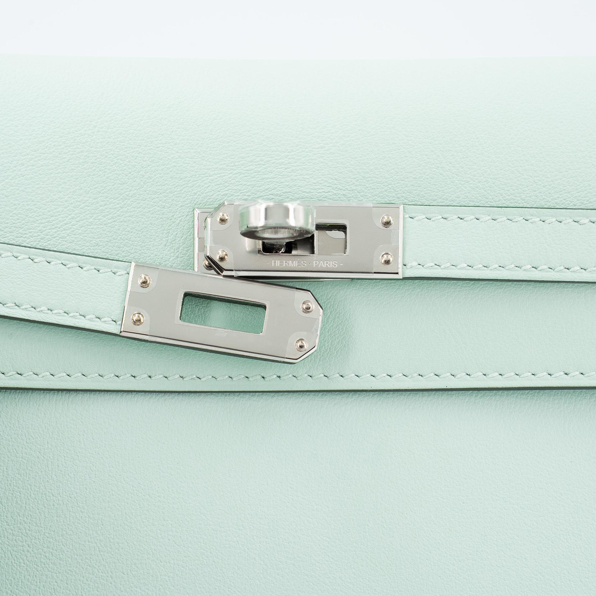 Brand New ( Rank N ) HERMÈS Kelly Danse Vert Peppermint (N3) Swift Palladium hardware K (2025) - 8