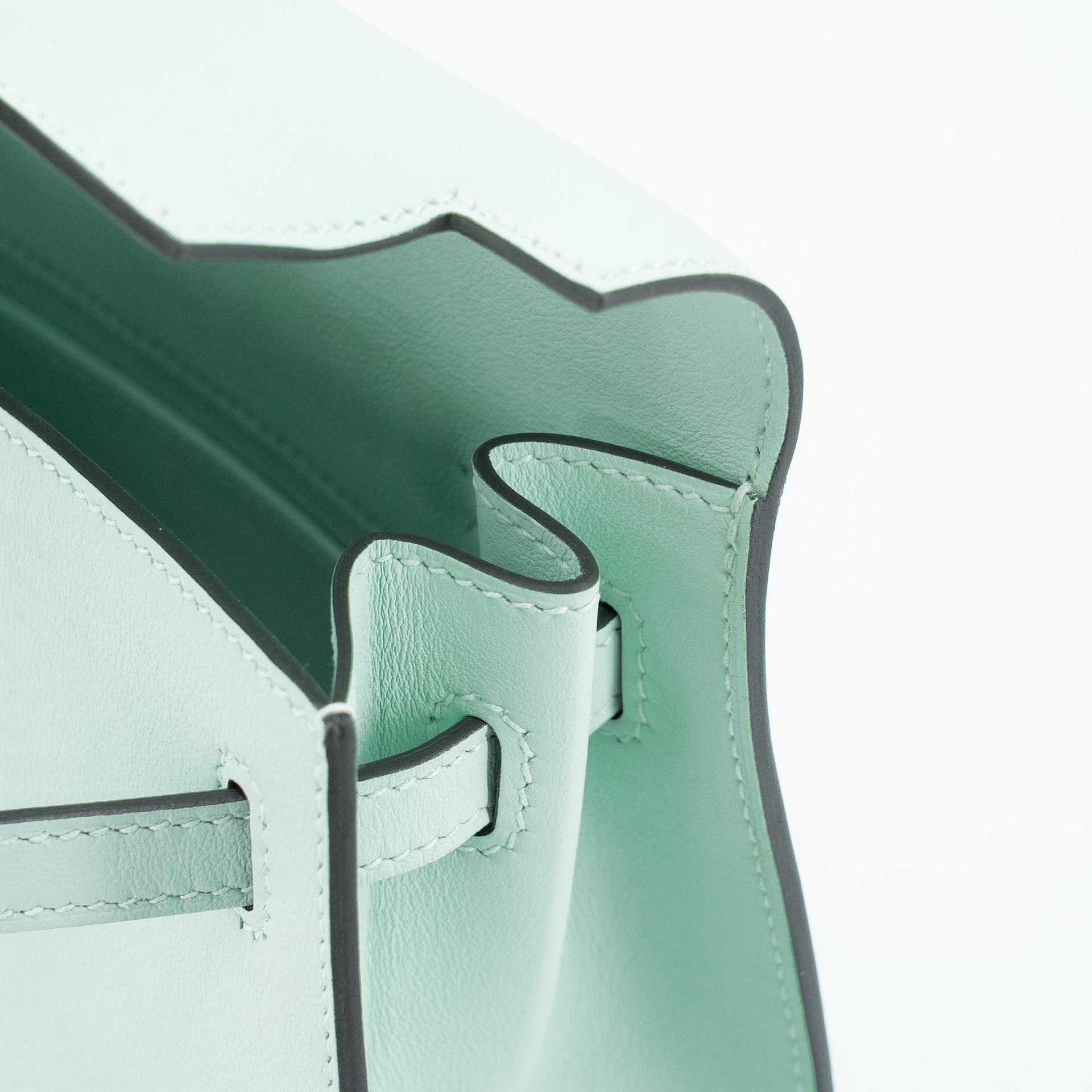 Brand New ( Rank N ) HERMÈS Kelly Danse Vert Peppermint (N3) Swift Palladium hardware K (2025) - 10