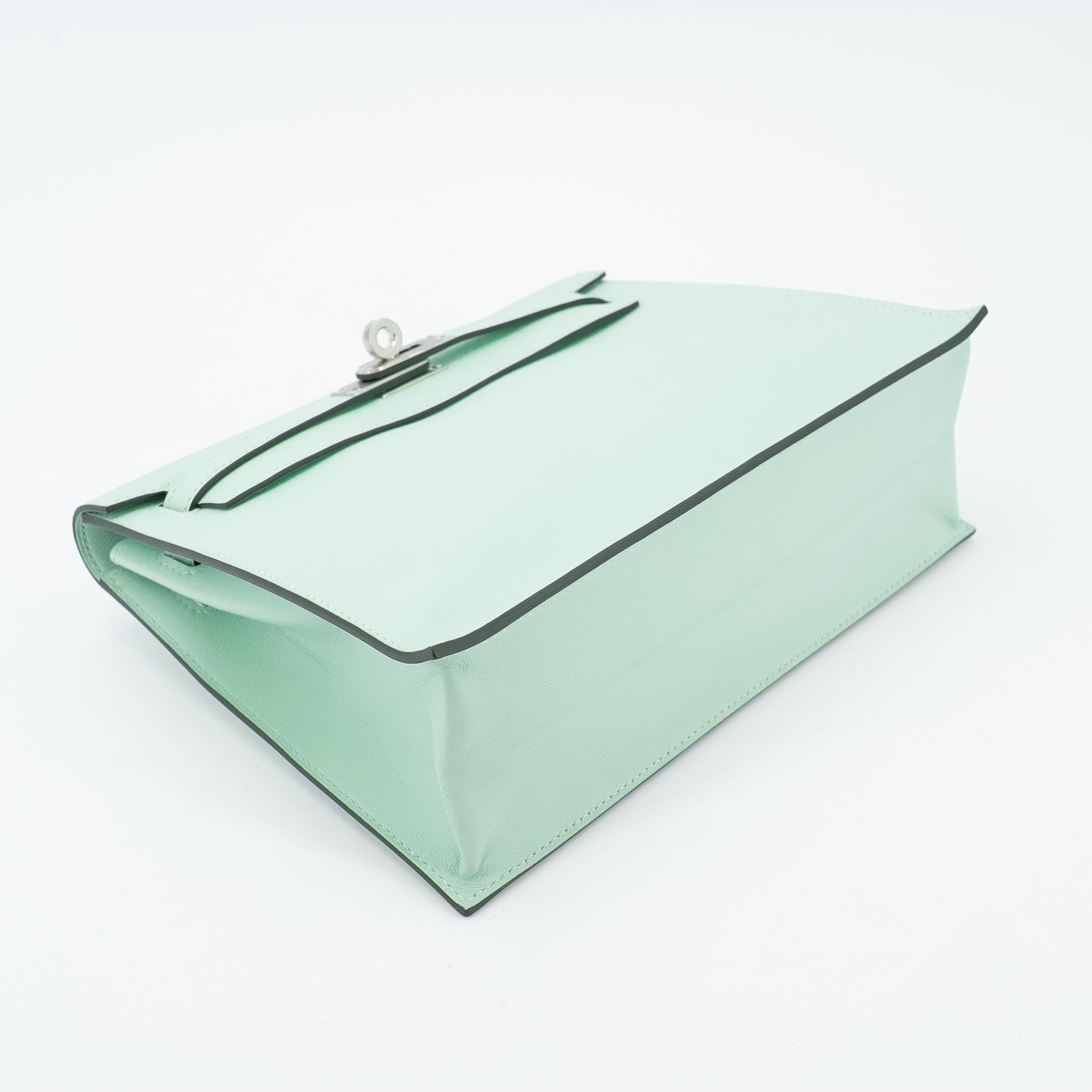 Brand New ( Rank N ) HERMÈS Kelly Danse Vert Peppermint (N3) Swift Palladium hardware K (2025) - 4