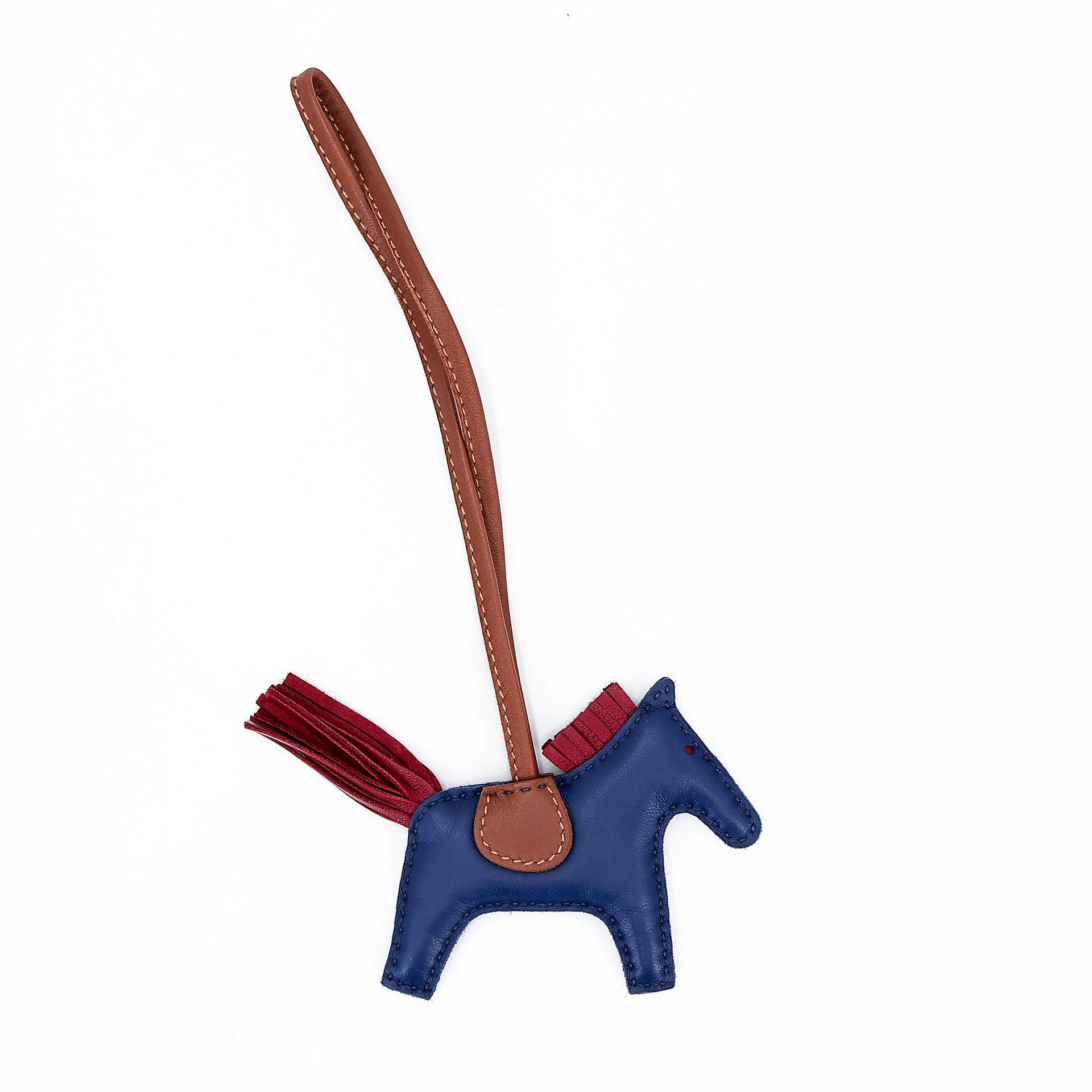 Excellent ( Rank SA ) HERMÈS Rodeo PM Bleu de Malte (7L) Fauve (34) Rubis (B5) Agneau - 5