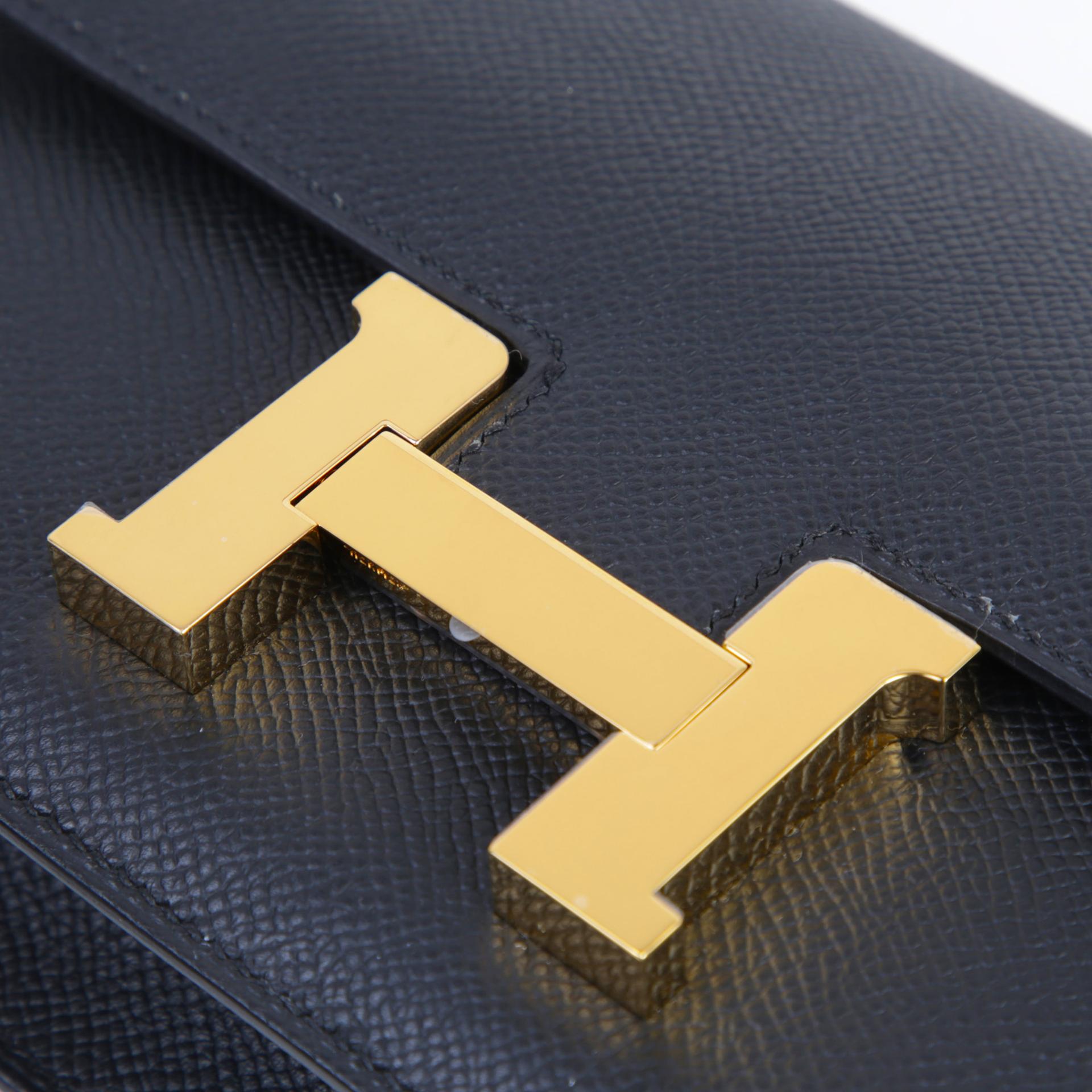 Brand New ( Rank N ) HERMÈS Constance Elan 2024 Noir (89) Epsom Gold hardware K (2025) - 8