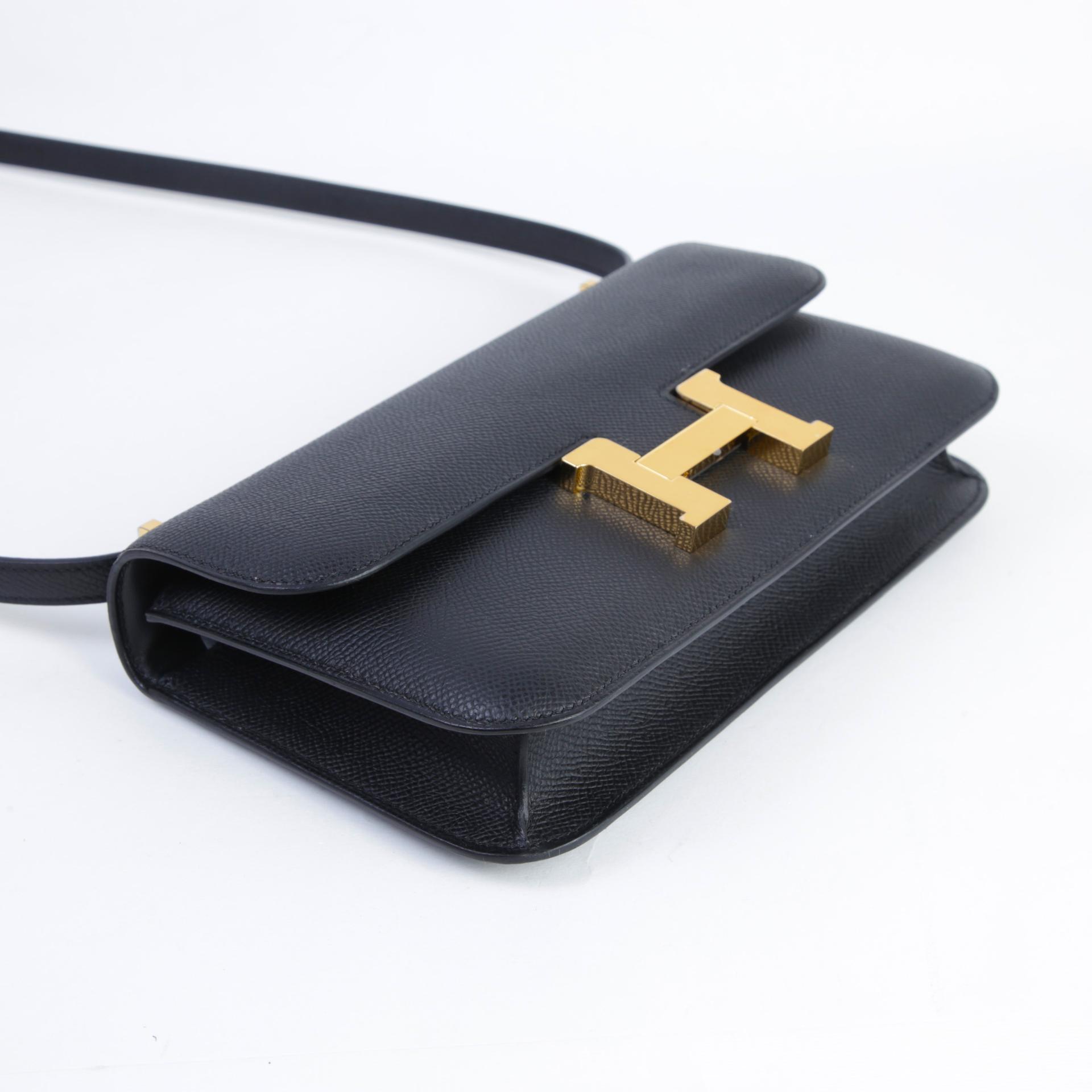 Brand New ( Rank N ) HERMÈS Constance Elan 2024 Noir (89) Epsom Gold hardware K (2025) - 4
