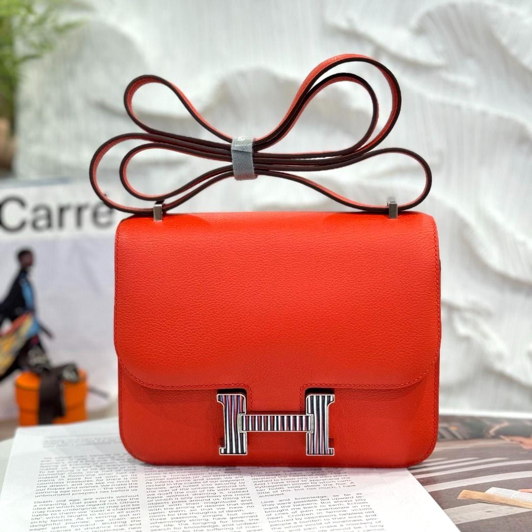 Very Good ( Rank A) HERMÈS Constance Mini Rose Jaipur (T5) Evercolor Enamel hardware C (2018) - 3