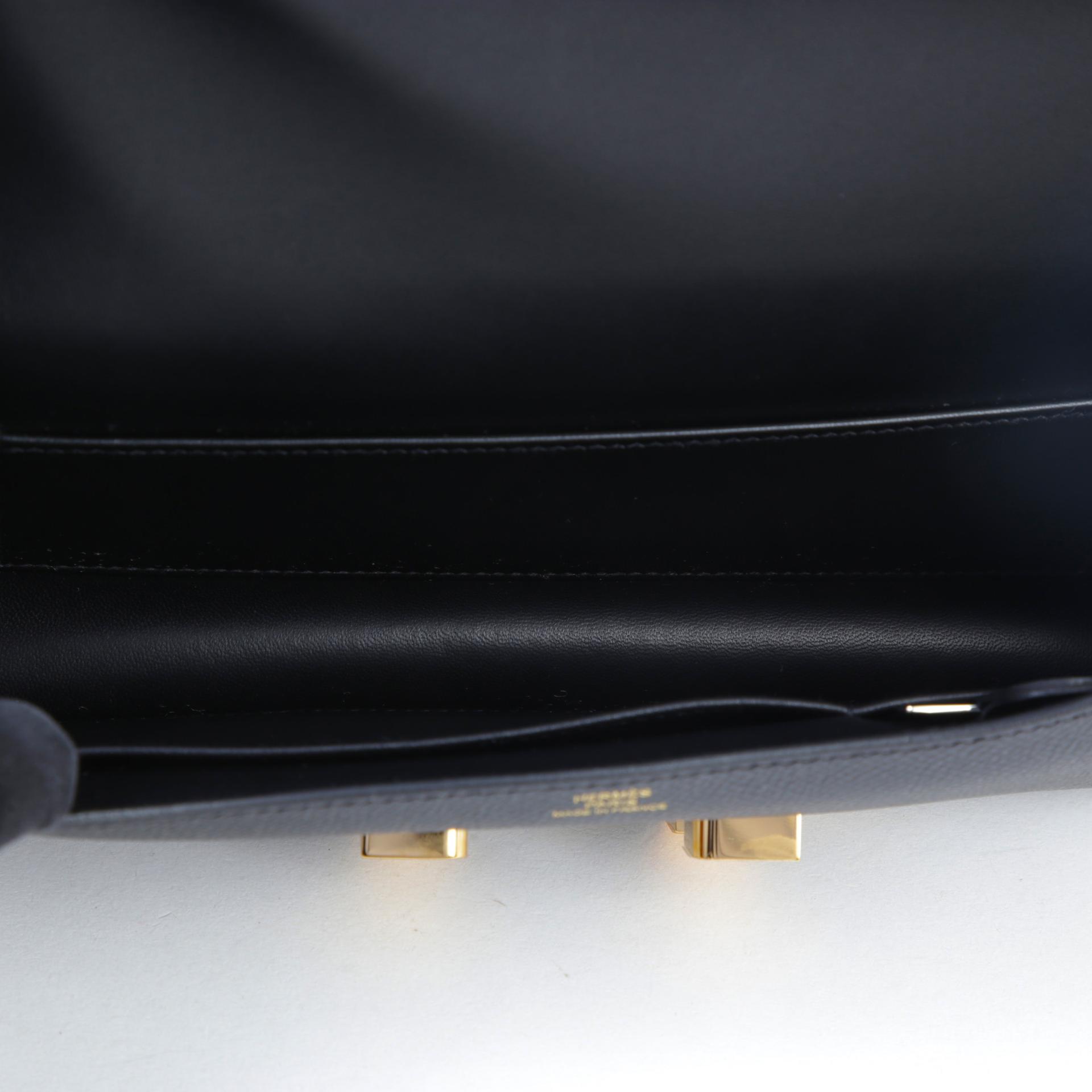 Brand New ( Rank N ) HERMÈS Constance Elan 2024 Noir (89) Epsom Gold hardware K (2025) - 11