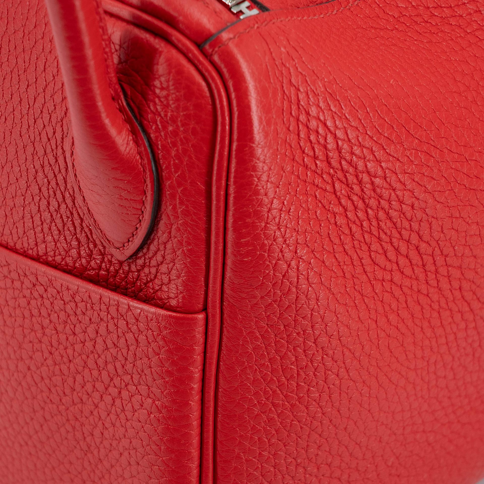 Very Good ( Rank A) HERMÈS Lindy 26 Rouge de Coeur (S3) Clemence Palladium hardware D (2019) - 21