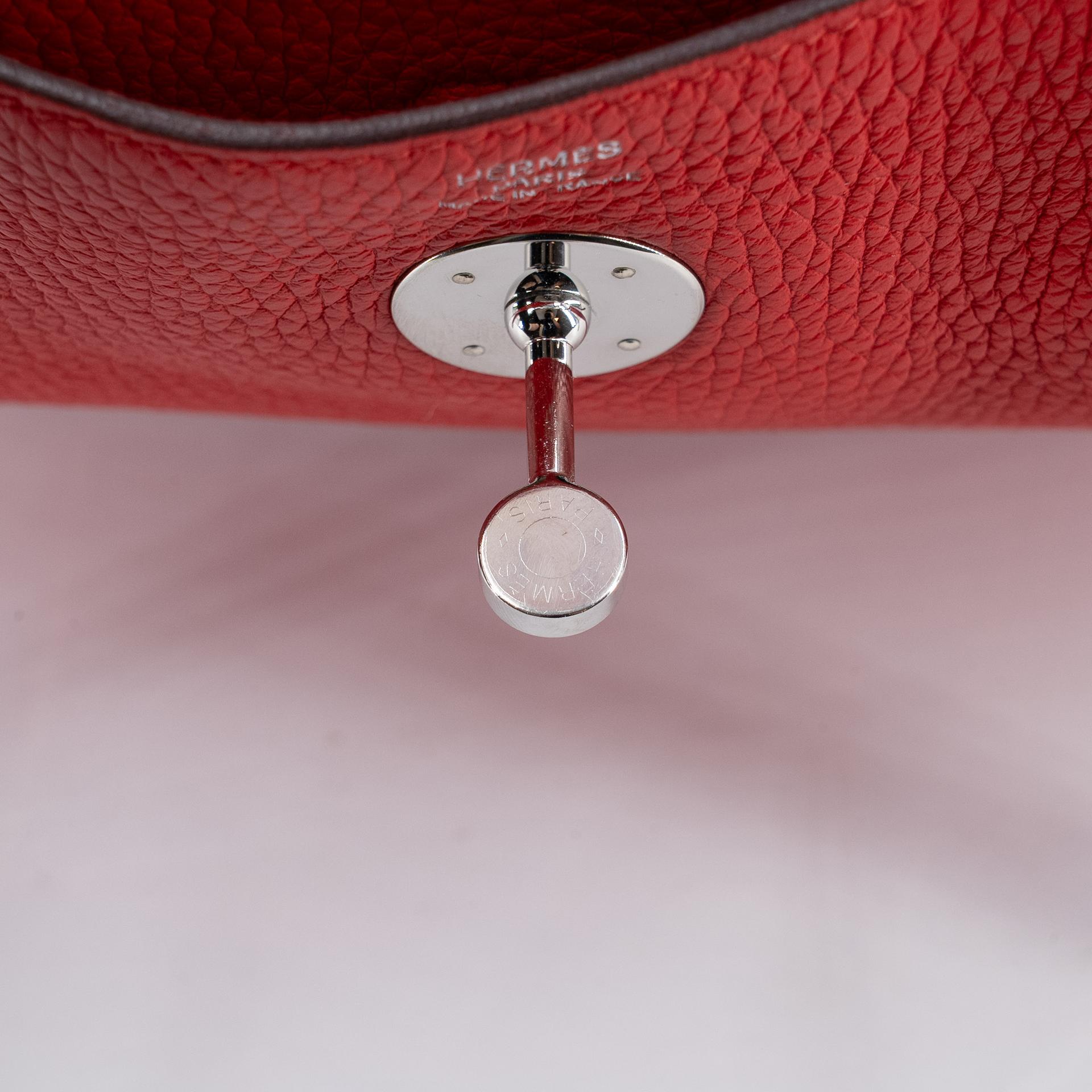 Very Good ( Rank A) HERMÈS Lindy 26 Rouge de Coeur (S3) Clemence Palladium hardware D (2019) - 14
