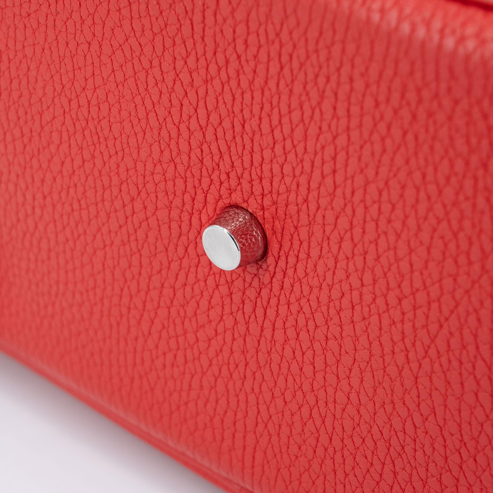 Very Good ( Rank A) HERMÈS Lindy 26 Rouge de Coeur (S3) Clemence Palladium hardware D (2019) - 12