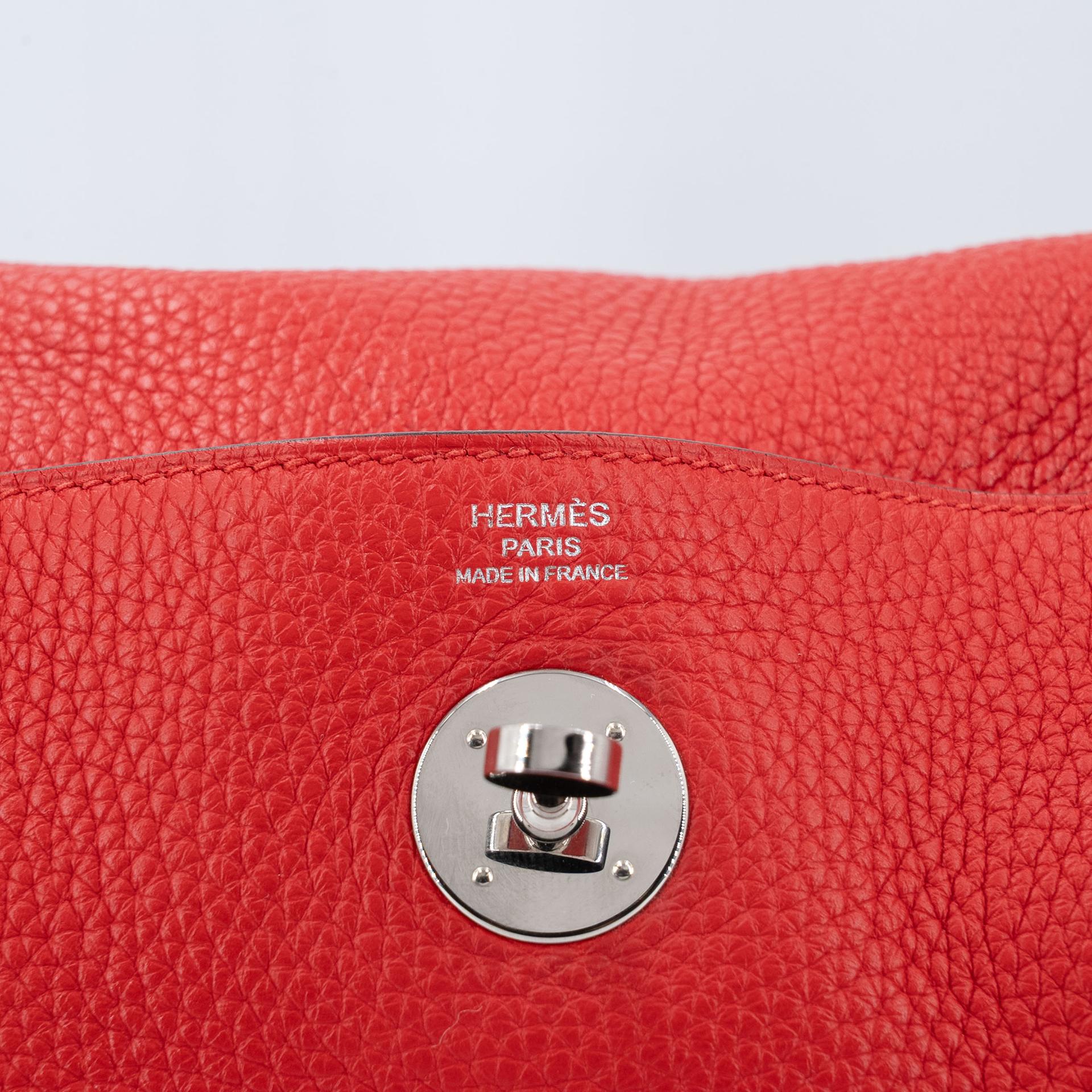 Very Good ( Rank A) HERMÈS Lindy 26 Rouge de Coeur (S3) Clemence Palladium hardware D (2019) - 13