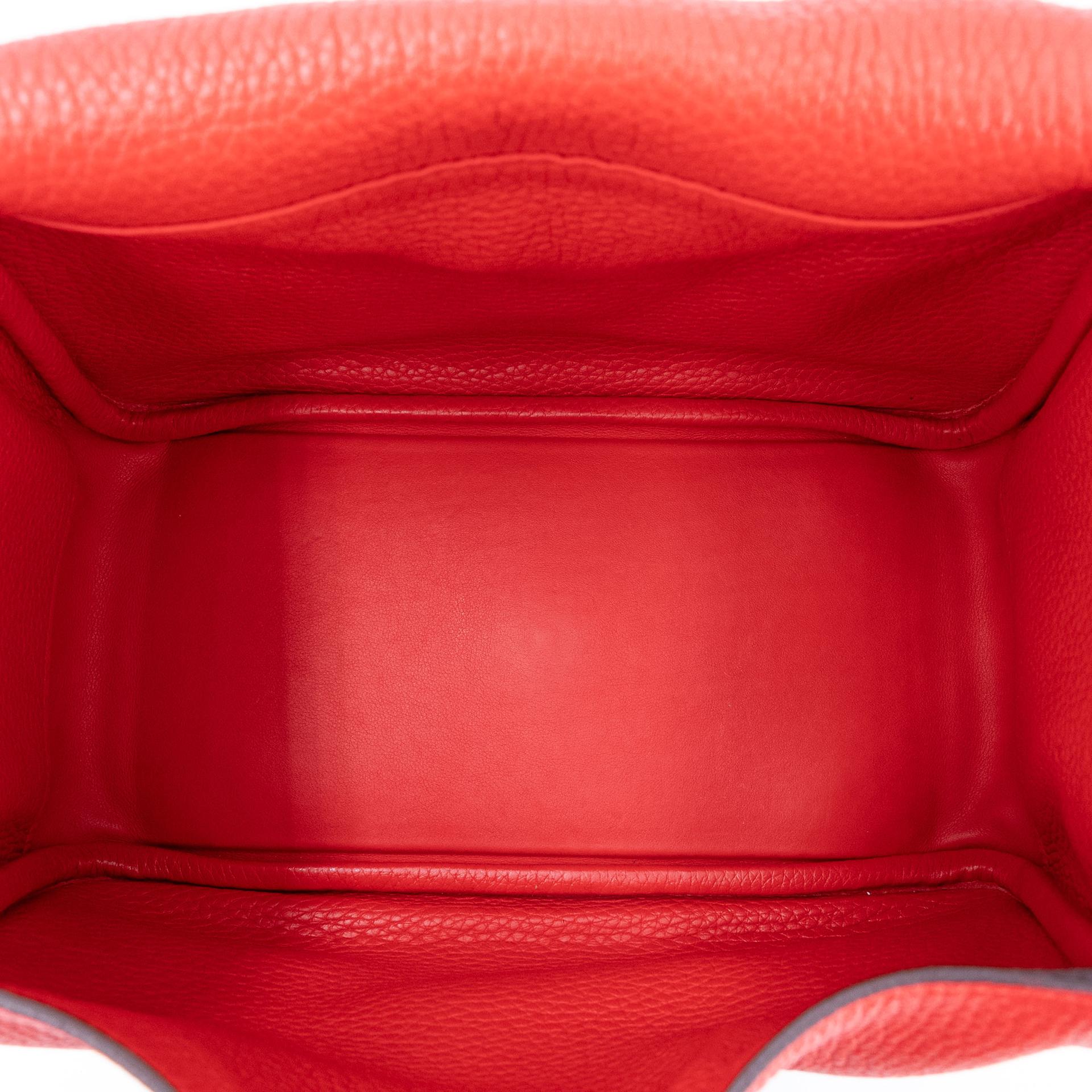 Very Good ( Rank A) HERMÈS Lindy 26 Rouge de Coeur (S3) Clemence Palladium hardware D (2019) - 15
