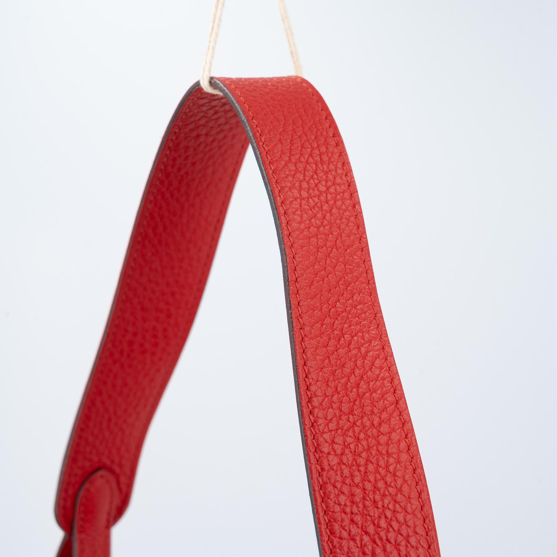 Very Good ( Rank A) HERMÈS Lindy 26 Rouge de Coeur (S3) Clemence Palladium hardware D (2019) - 6