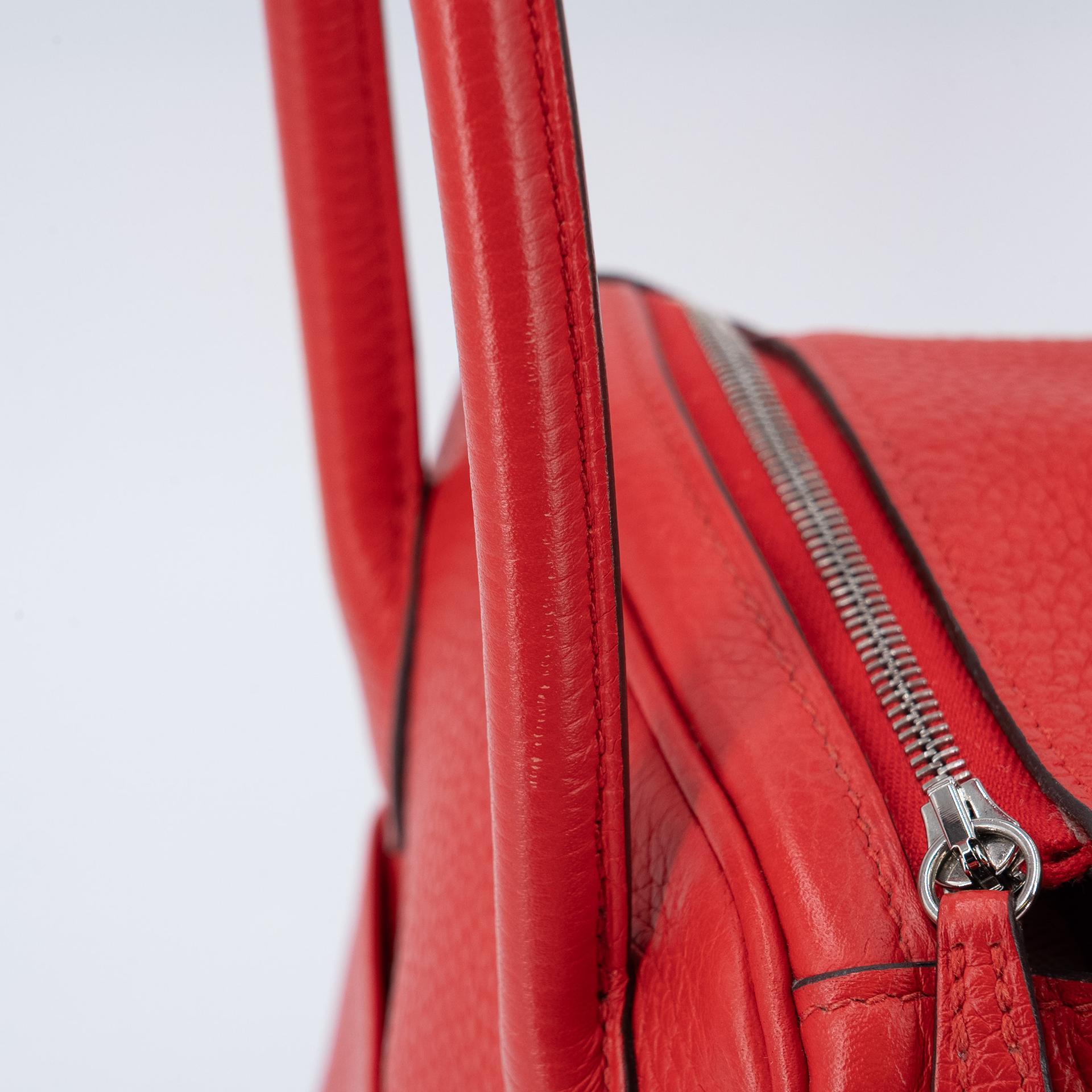 Very Good ( Rank A) HERMÈS Lindy 26 Rouge de Coeur (S3) Clemence Palladium hardware D (2019) - 24