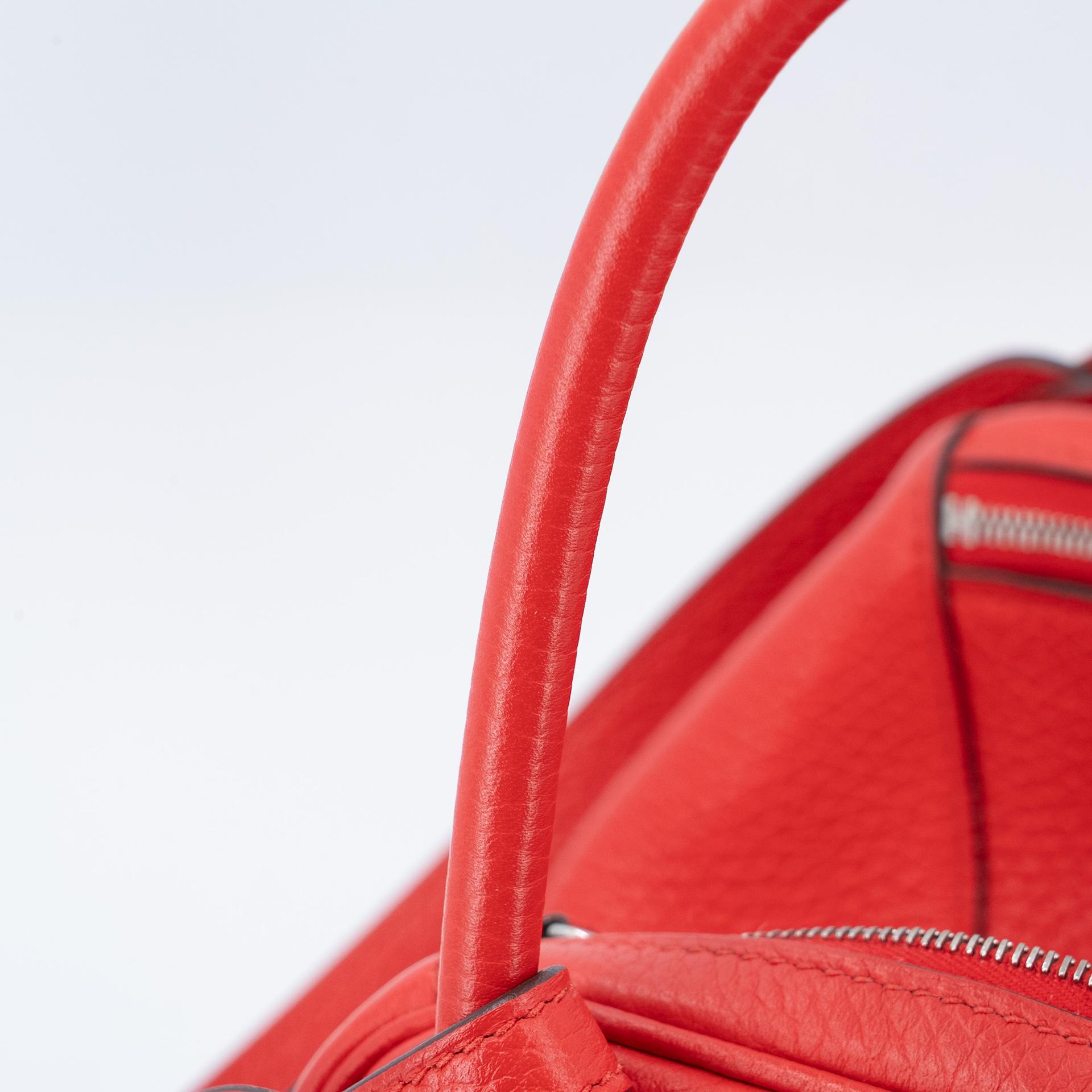 Very Good ( Rank A) HERMÈS Lindy 26 Rouge de Coeur (S3) Clemence Palladium hardware D (2019) - 17