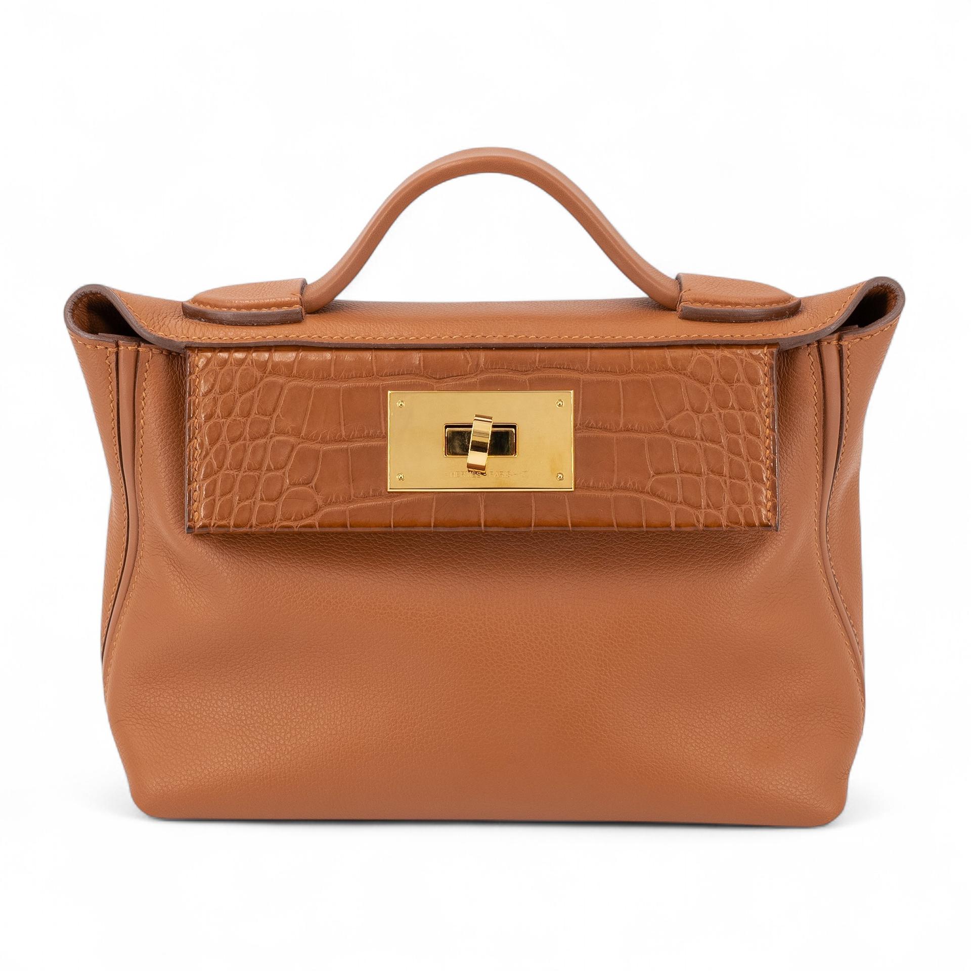 Very Good ( Rank A) HERMÈS 24/24 - 21 mini Touch Gold (37) Evercolor Matte Alligator Gold hardware U (2022) - 1