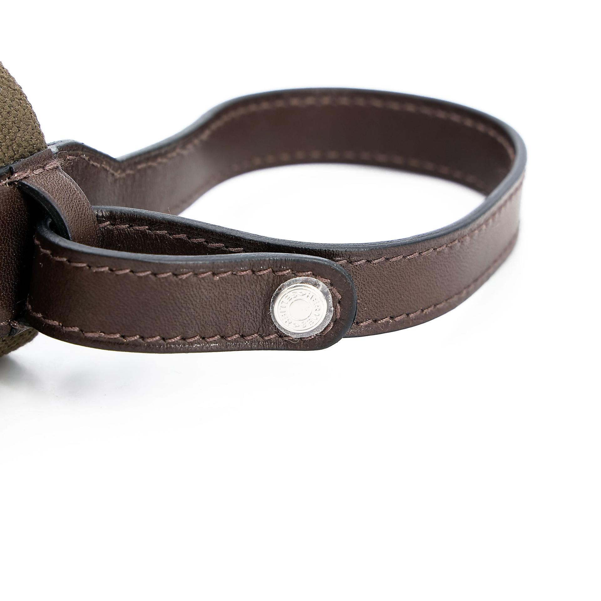 Unused ( Rank NS ) HERMÈS On-The-Go Dog Pouch Kaki (P8) Feu (9J) Canvas Palladium hardware B (2023) - 7