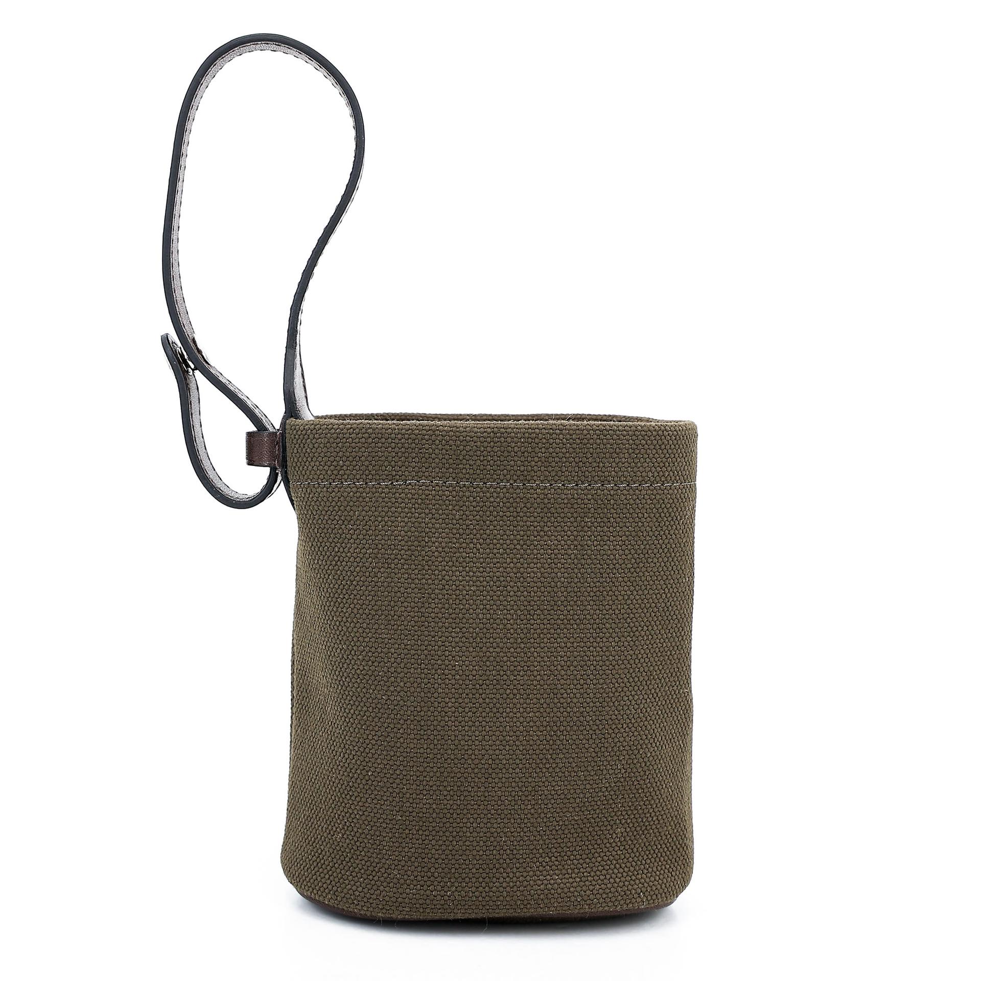 Unused ( Rank NS ) HERMÈS On-The-Go Dog Pouch Kaki (P8) Feu (9J) Canvas Palladium hardware B (2023) - 2