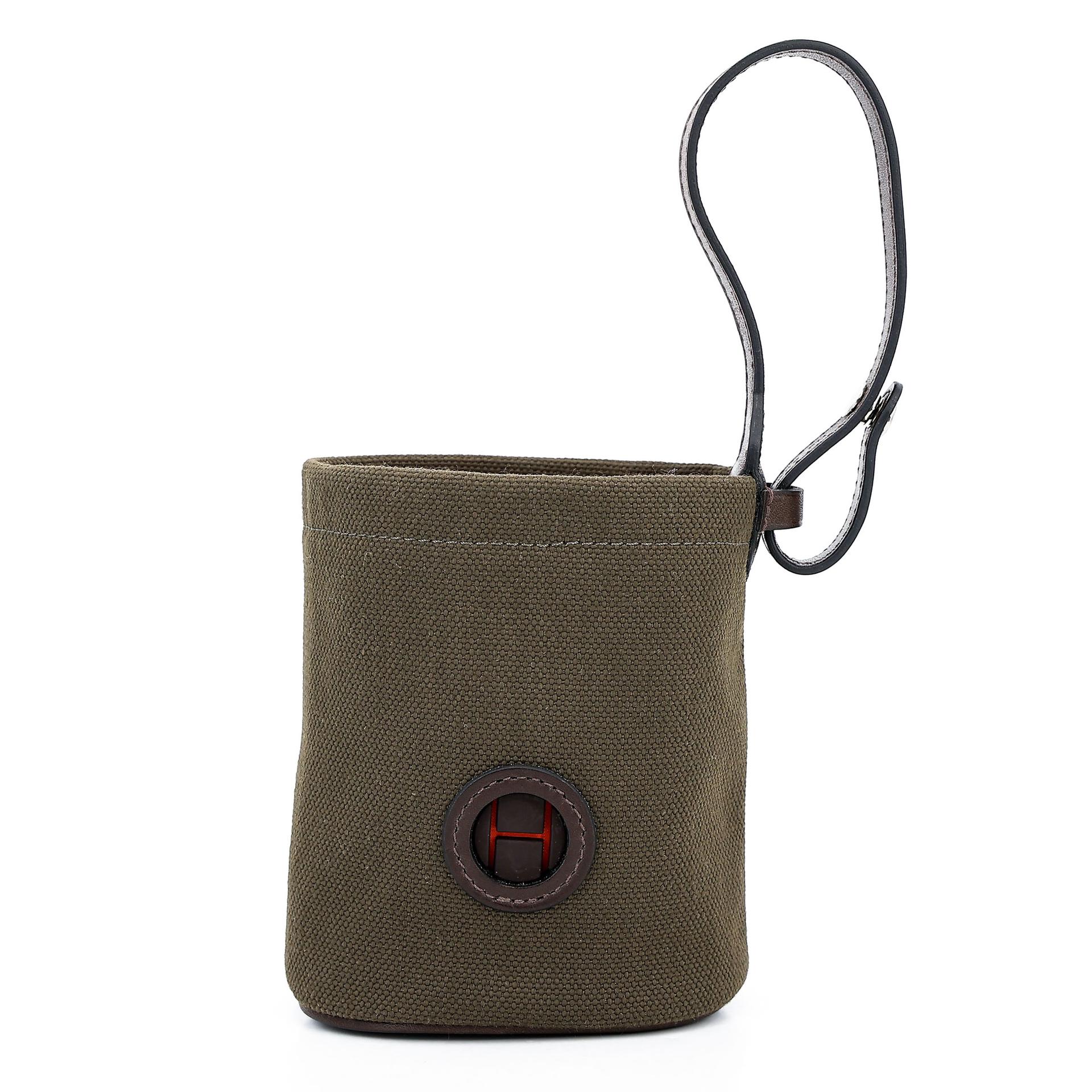 Unused ( Rank NS ) HERMÈS On-The-Go Dog Pouch Kaki (P8) Feu (9J) Canvas Palladium hardware B (2023) - 1