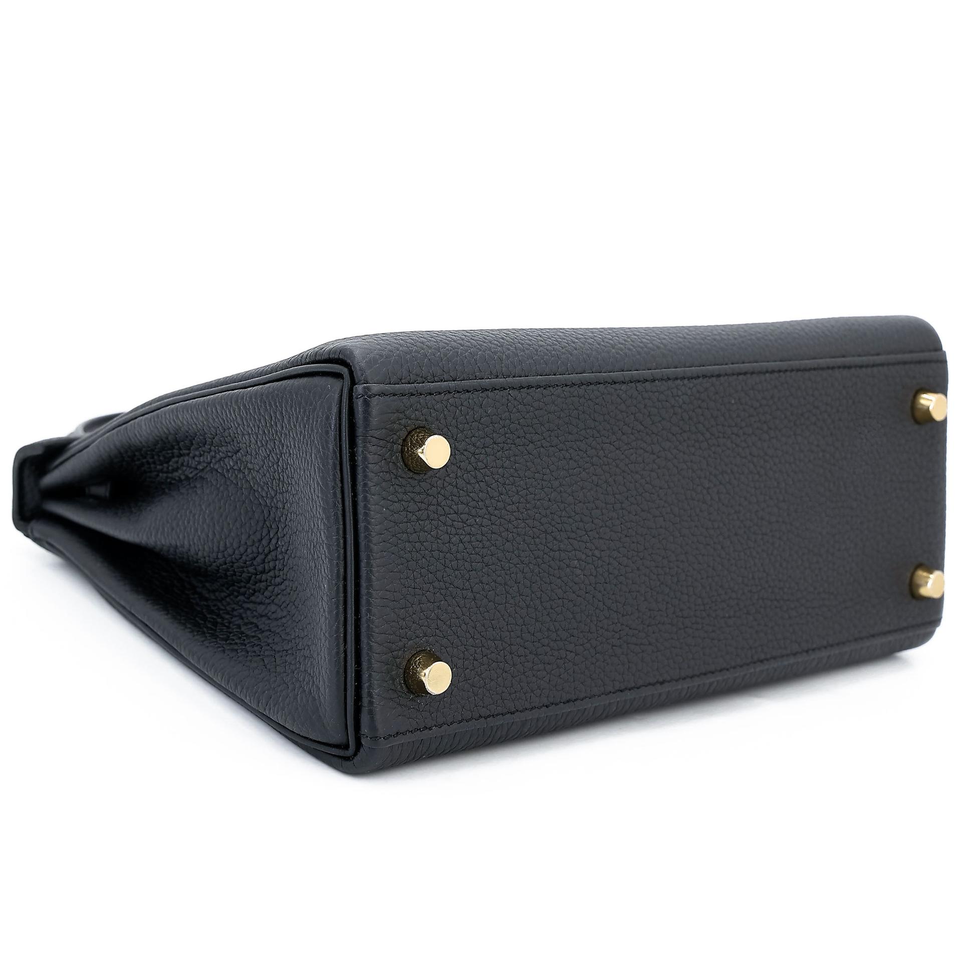 Brand New ( Rank N ) HERMÈS Kelly 25 Noir (89) Togo Gold hardware K (2025) - 7