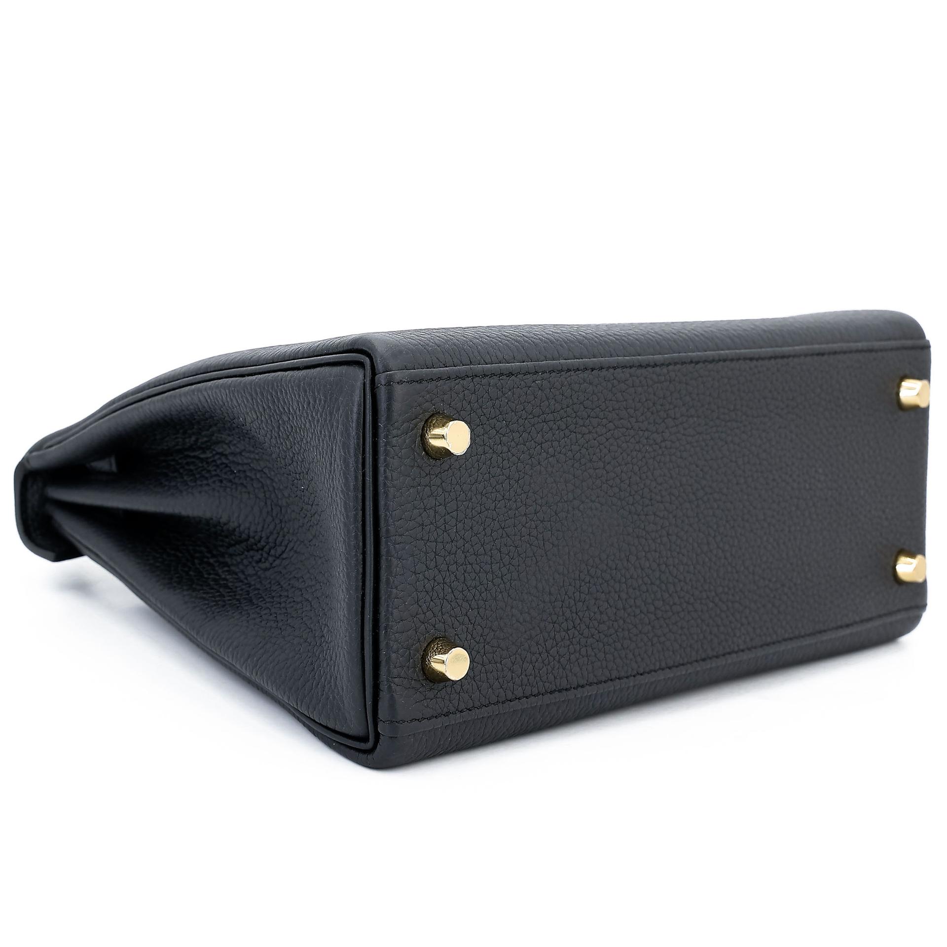 Brand New ( Rank N ) HERMÈS Kelly 25 Noir (89) Togo Gold hardware K (2025) - 9