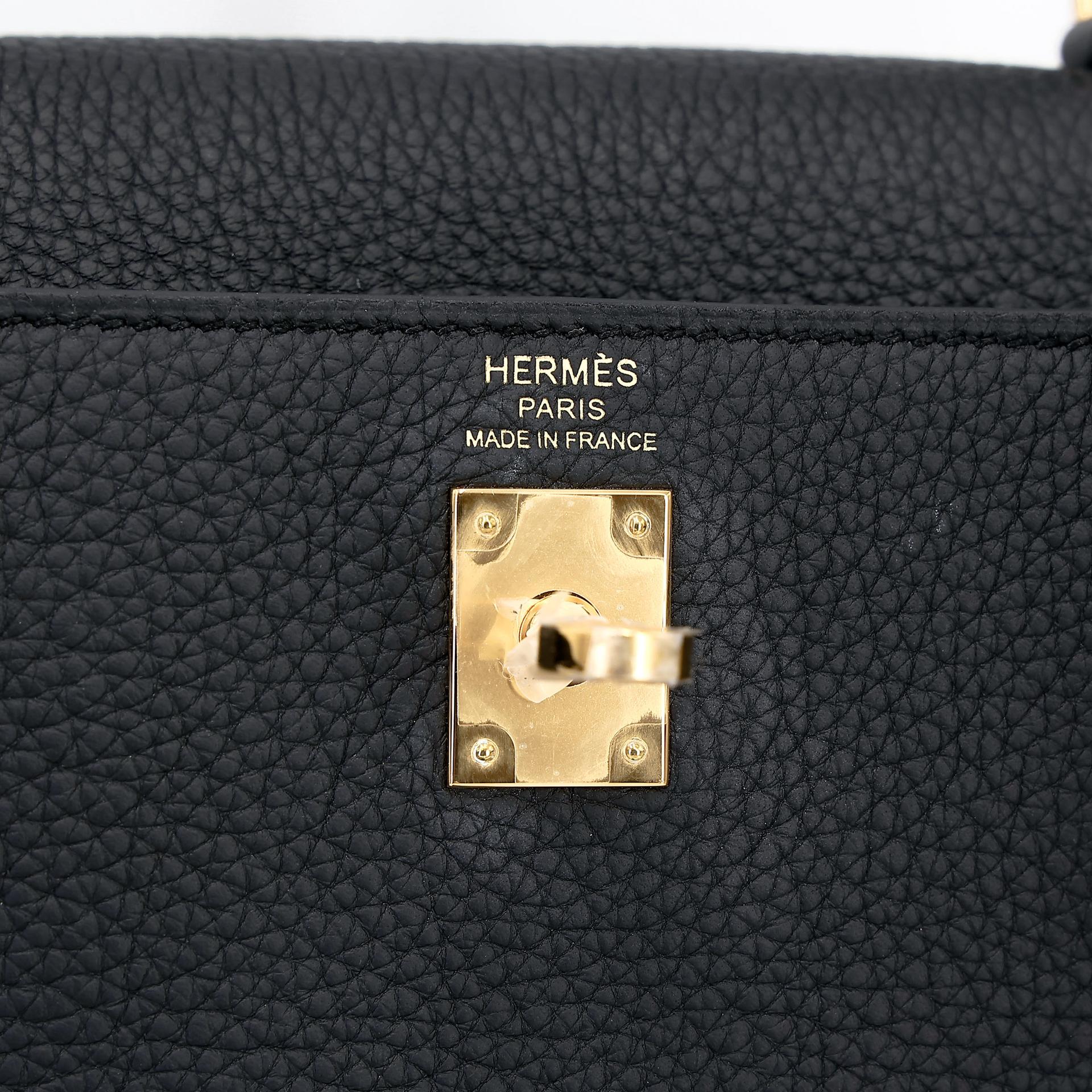 Brand New ( Rank N ) HERMÈS Kelly 25 Noir (89) Togo Gold hardware K (2025) - 13